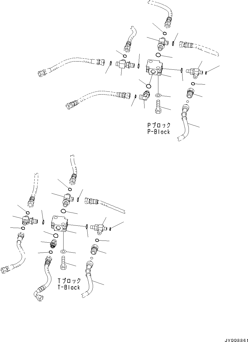 Excavators Komatsu / PC30MR-3 S/N 32725-UP (EU Spec.)(0000466c) / Cab, Floor, P, T Block and Seal (#32725-33500)(K007016 : K0210-003016)
