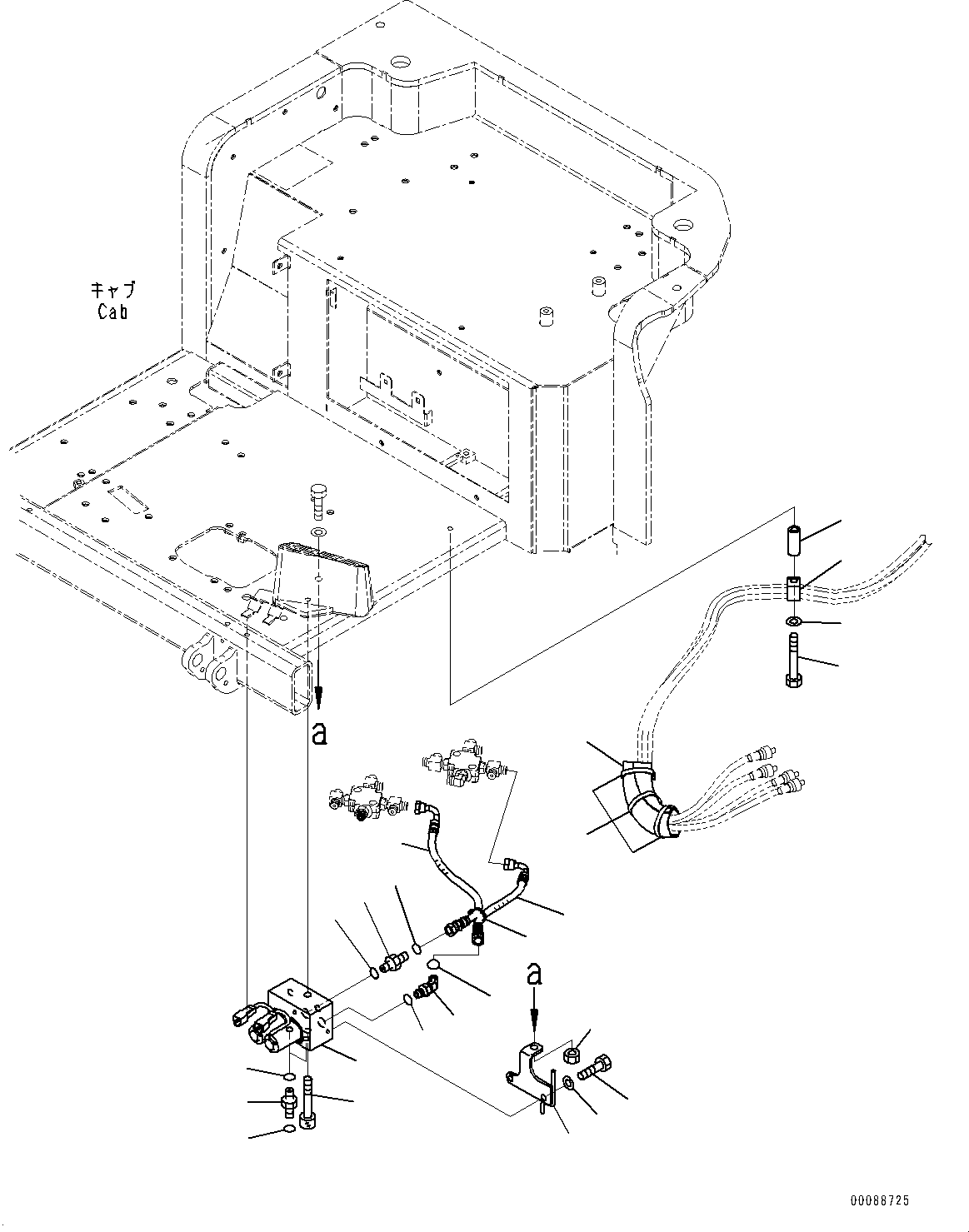 Excavators Komatsu / PC30MR-3 S/N 32725-UP (EU Spec.)(0000466c) / Cab, 1-attachment Piping (#32725-33500)(K009030 : K0210-004030)