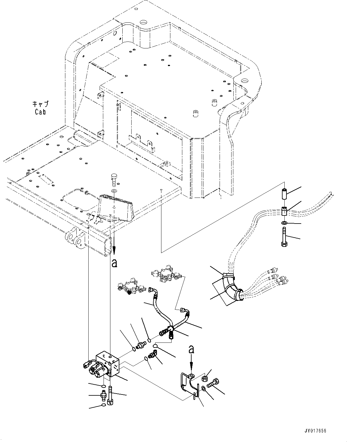 Excavators Komatsu / PC30MR-3 S/N 32725-UP (EU Spec.)(0000466c) / Cab, 1-attachment Piping (#34950-)(K023030 : K0210-074030)