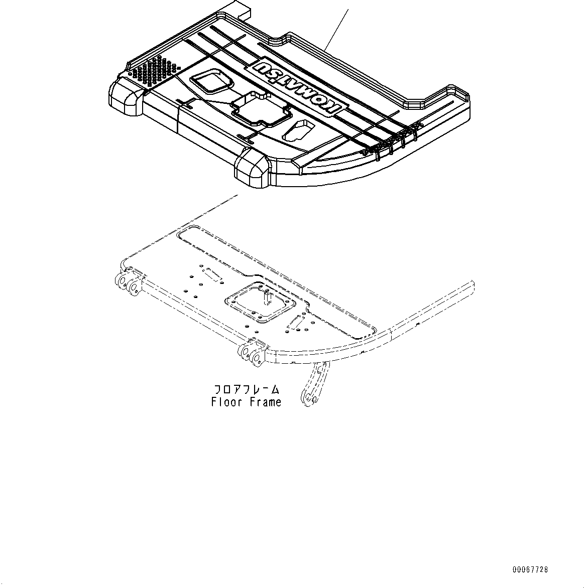 Excavators Komatsu / PC30MR-3 S/N 32725-UP (EU Spec.)(0000466c) / Floor Mat (#32725-)(K029001 : K0310-003001)