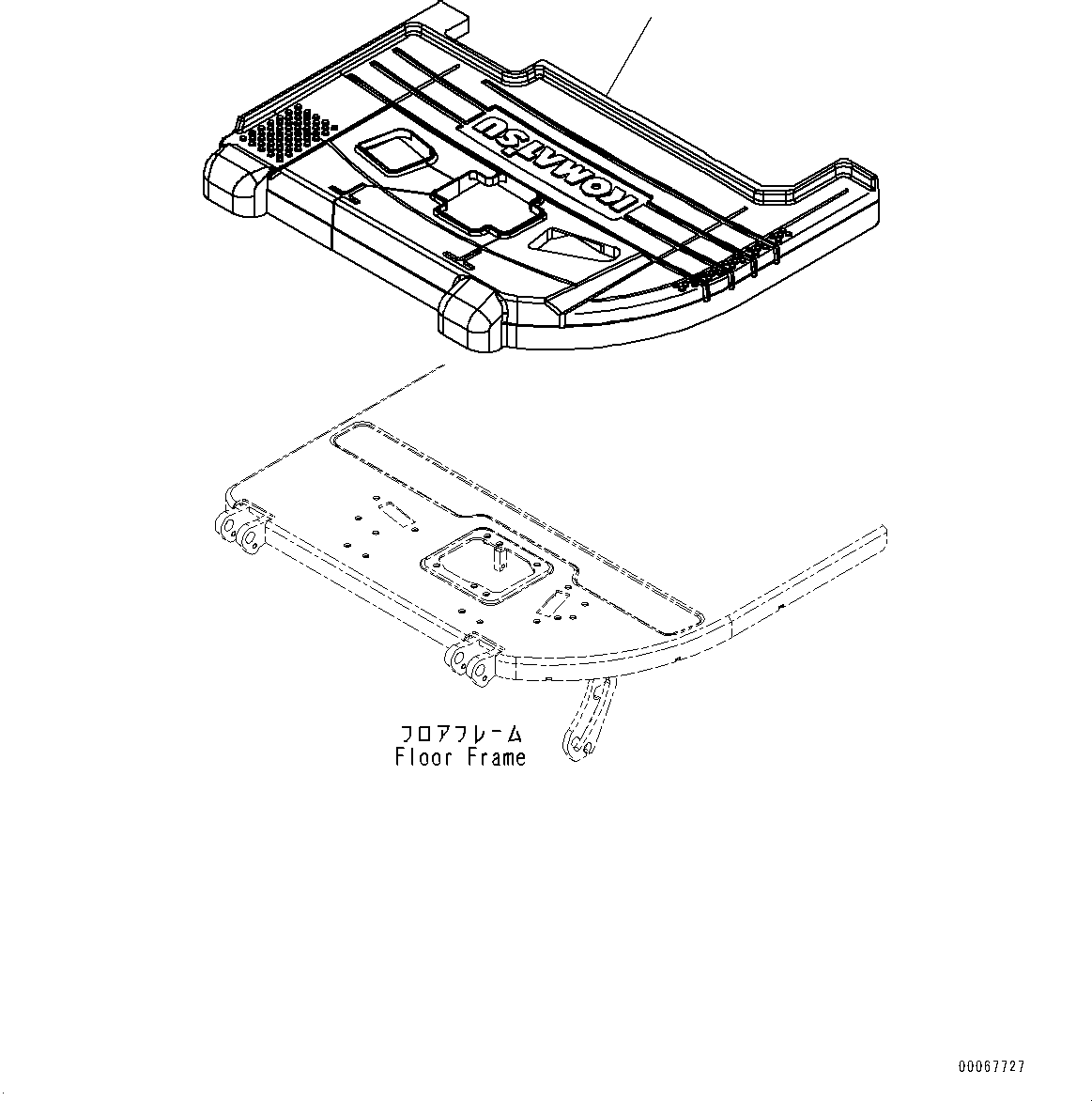 Excavators Komatsu / PC30MR-3 S/N 32725-UP (EU Spec.)(0000466c) / Floor Mat (#32725-)(K032001 : K0310-006001)