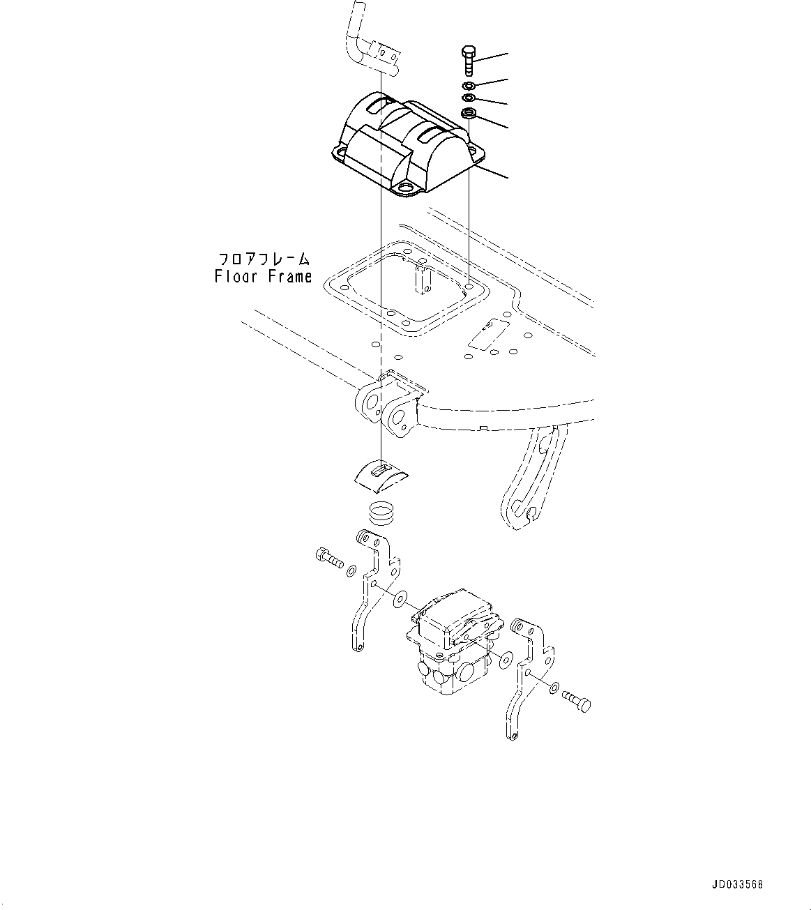 Excavators Komatsu / PC30MR-3 S/N 32725-UP (EU Spec.)(0000466c) / Floor Frame, Floor, Travel Control (#32725-33500)(K048002 : K1110-003002)
