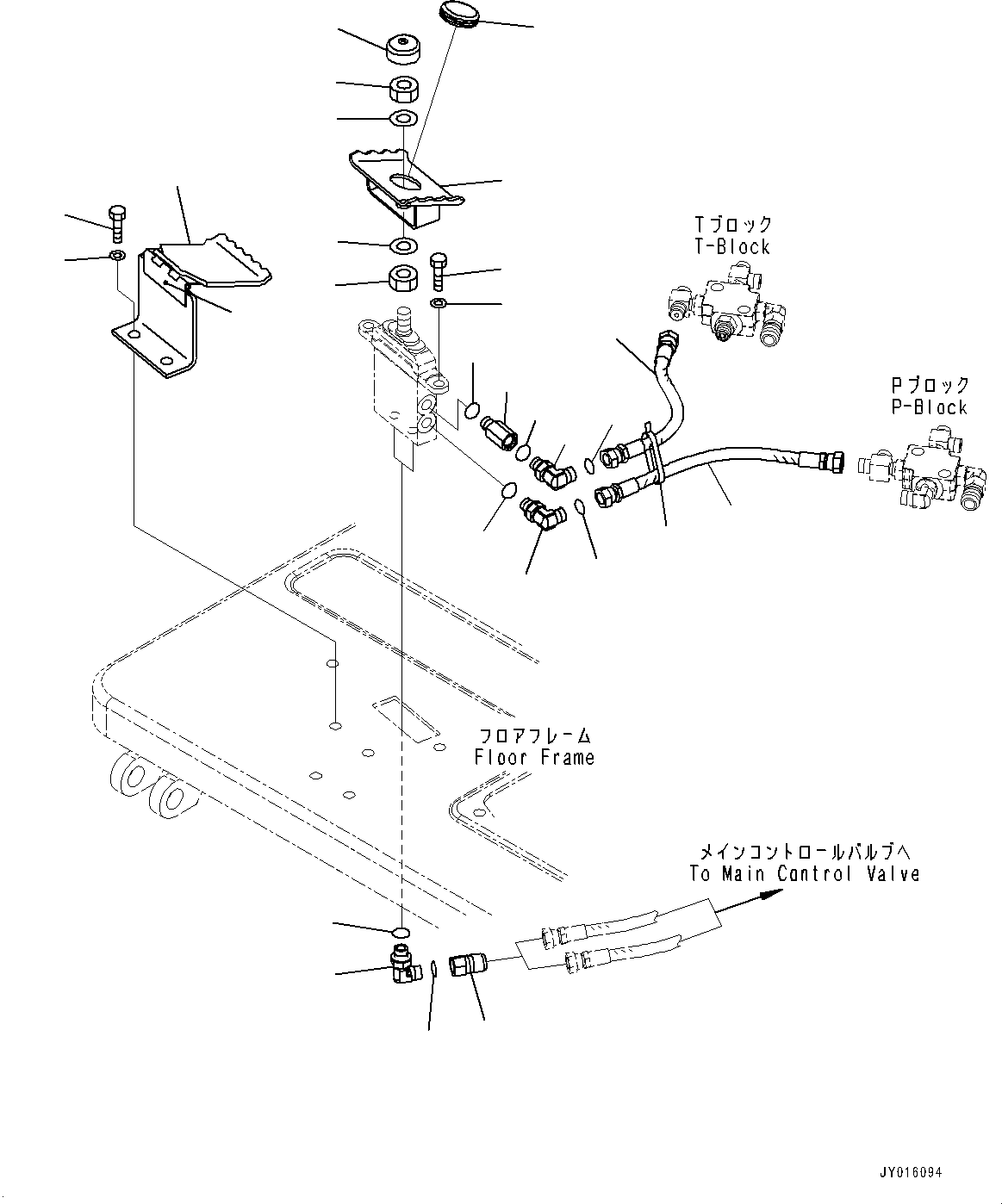 Excavators Komatsu / PC30MR-3 S/N 32725-UP (EU Spec.)(0000466c) / Floor Frame, Boom Swing Control (#32725-33500)(K049006 : K1110-013006)