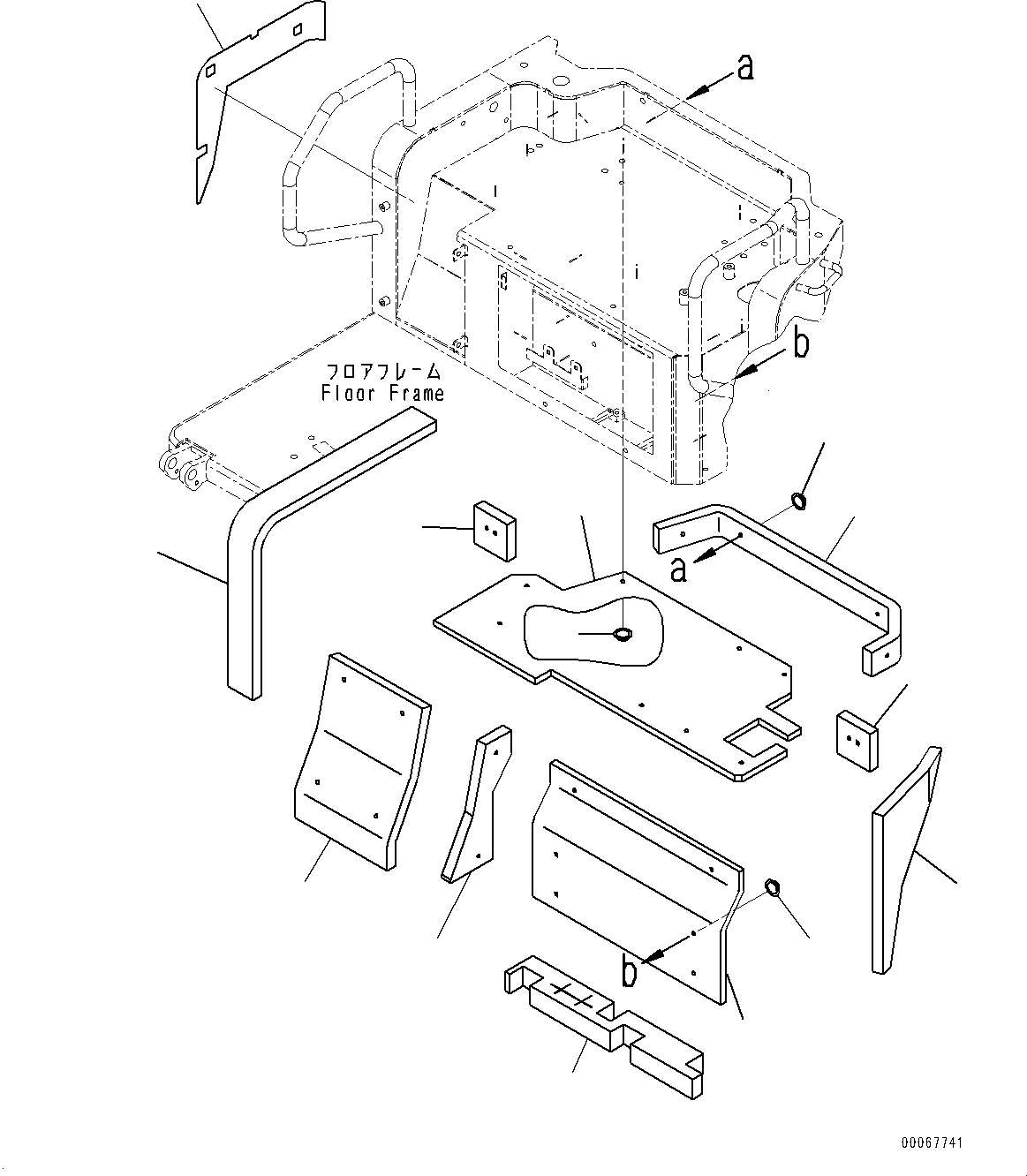 Excavators Komatsu / PC30MR-3 S/N 32725-UP (EU Spec.)(0000466c) / Floor Frame, Cover (#33501-)(K044020 : K1110-023019)