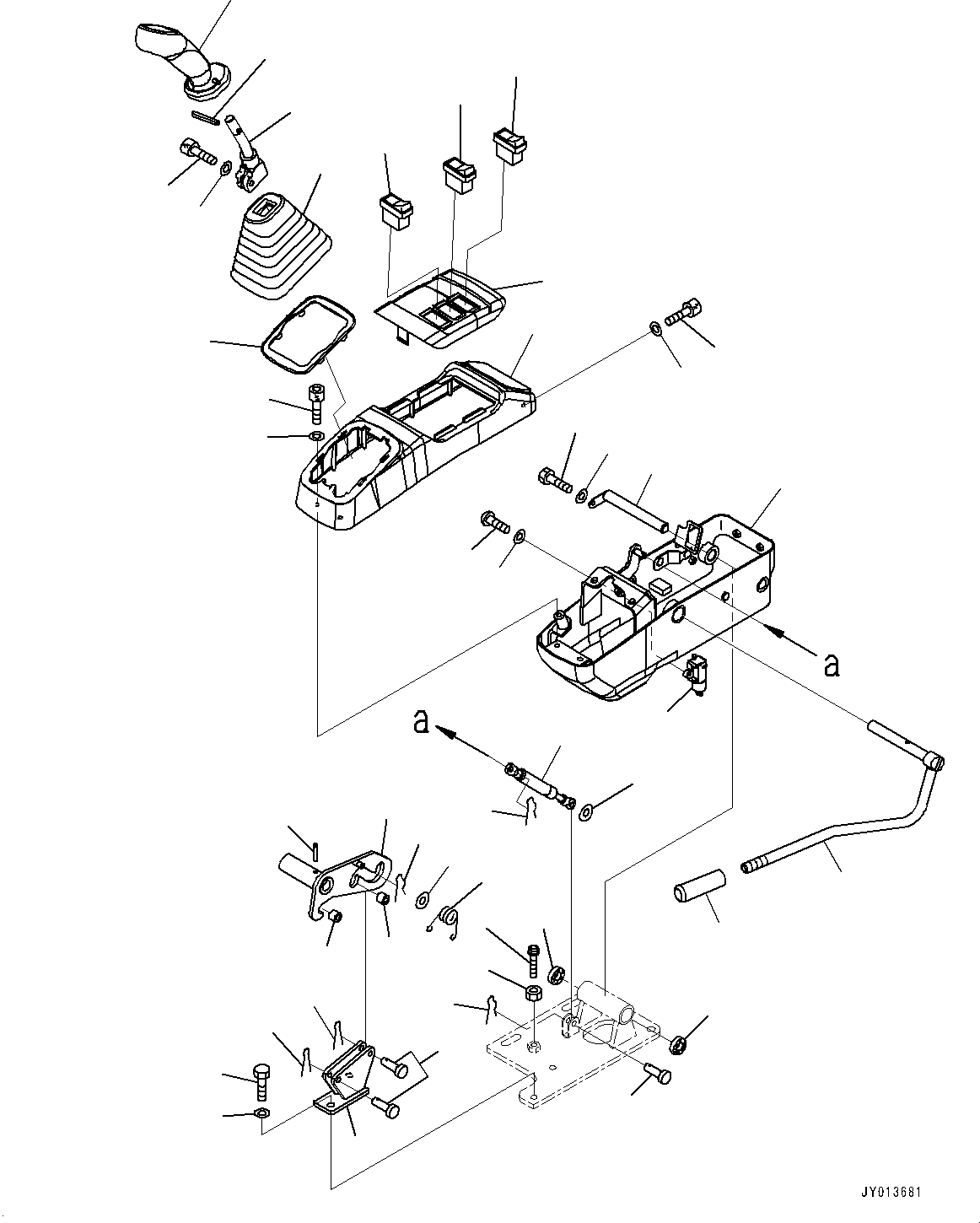 Excavators Komatsu / PC30MR-3 S/N 32725-UP (EU Spec.)(0000466c) / Floor Frame, Floor, Console, L.H. (#33501-)(K044009 : K1110-023008)