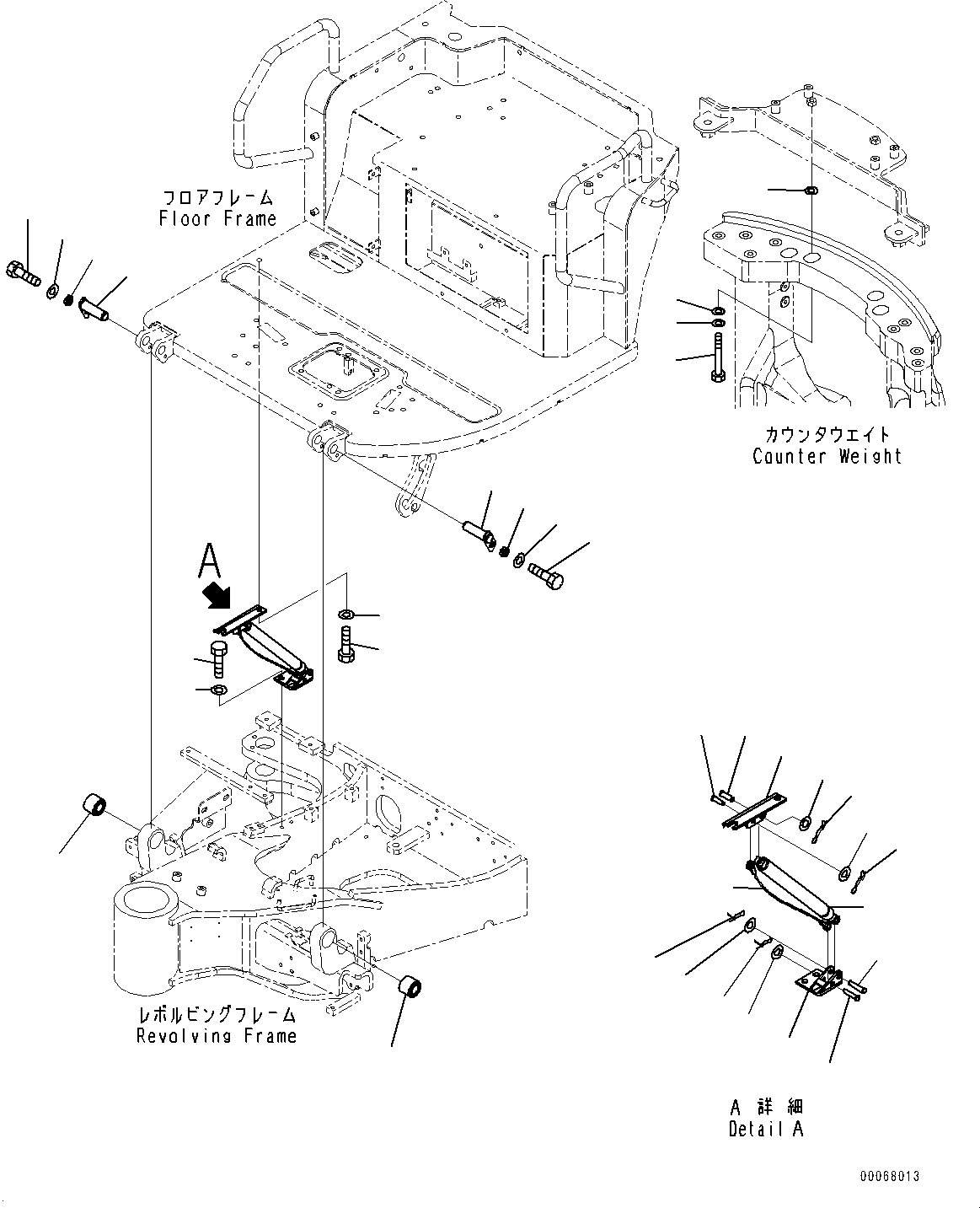 Excavators Komatsu / PC30MR-3 S/N 32725-UP (EU Spec.)(0000466c) / Floor Mounting, Gas Springs Related Parts (#32725-)(K051001 : K1120-001001)