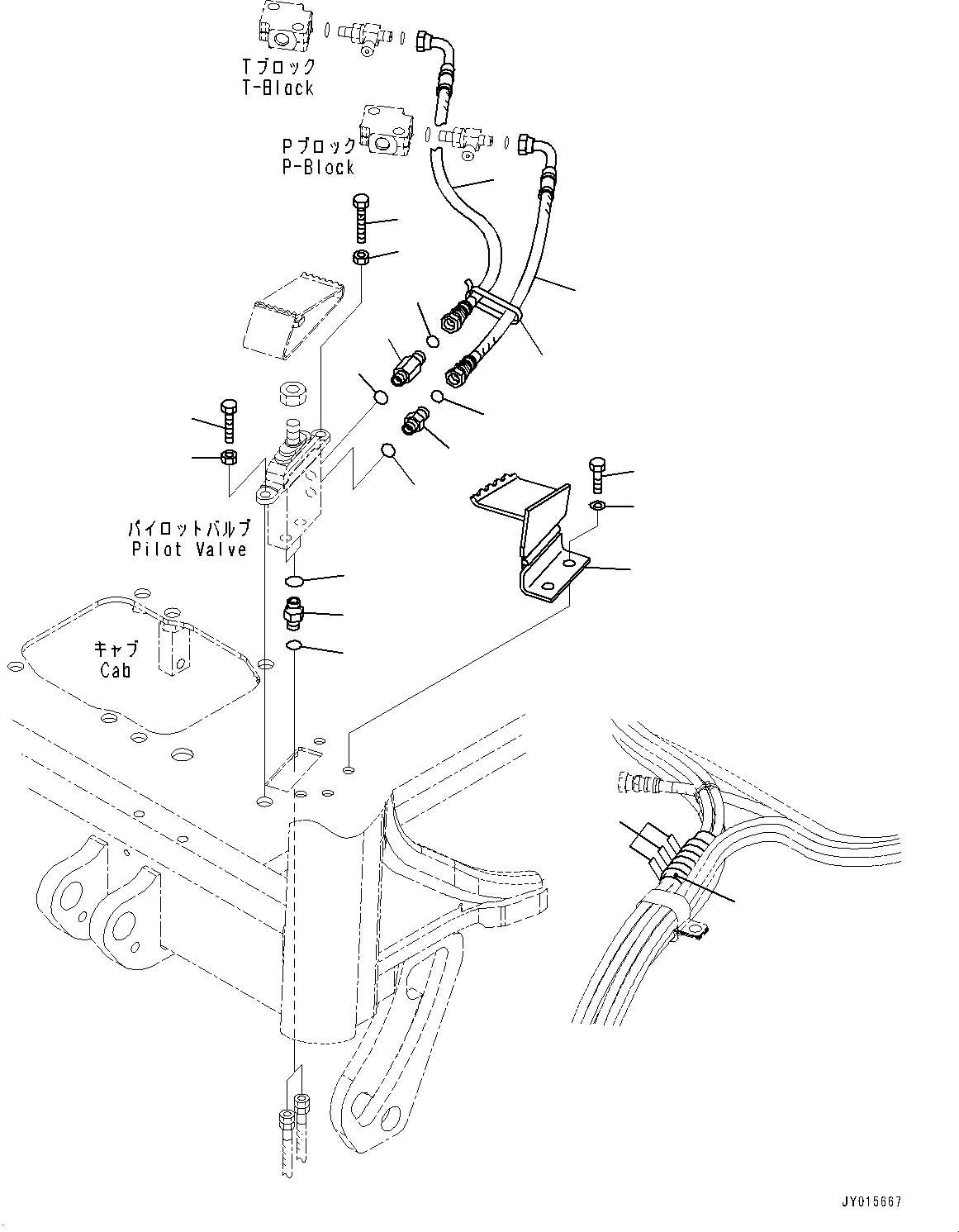 Excavators Komatsu / PC30MR-3 S/N 32725-UP (EU Spec.)(0000466c) / Attachment Control Pedal, Mounting (#32725-)(K054003 : K1530-001003)