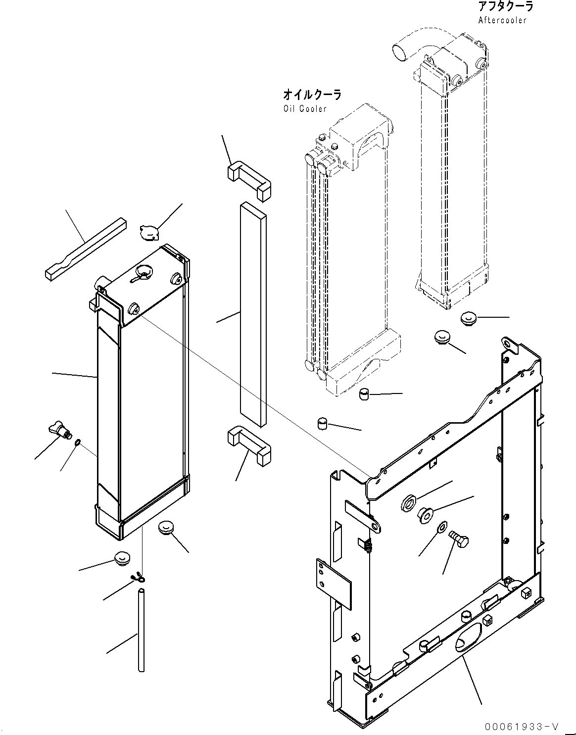 Excavators Komatsu / PC200-8 S/N 315646-UP(0000484c) / Cooling System, Radiator (#315646-315715)(C002001 : C0100-004001)