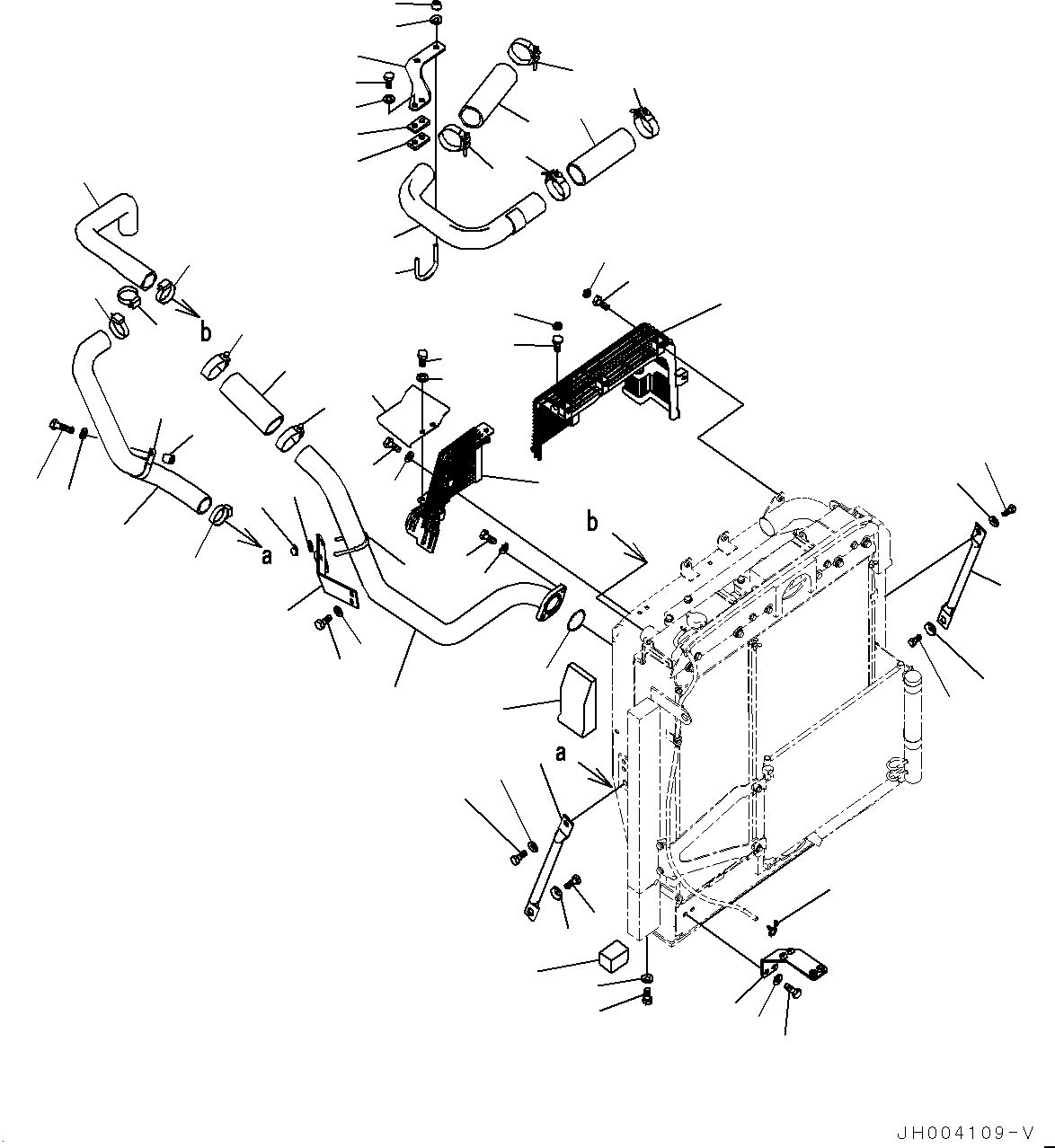 Excavators Komatsu / PC200-8 S/N 315646-UP(0000484c) / Cooling System, Fan Guard and Aftercooler Piping (#316897-317306)(C004005 : C0100-024005)