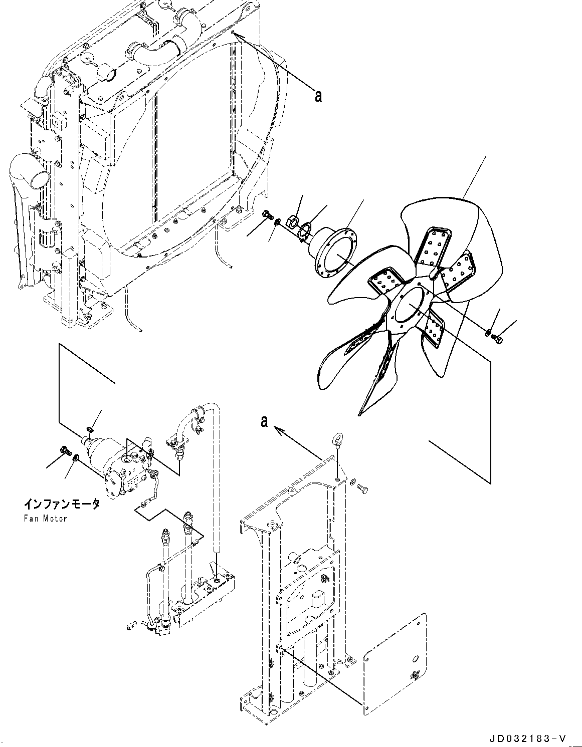 Excavators Komatsu / PC700LC-8E0 S/N 65001-UP(0000485c) / Cooling System, Fan Motor Piping (#65001-65049)(C001010 : C0100-001010)