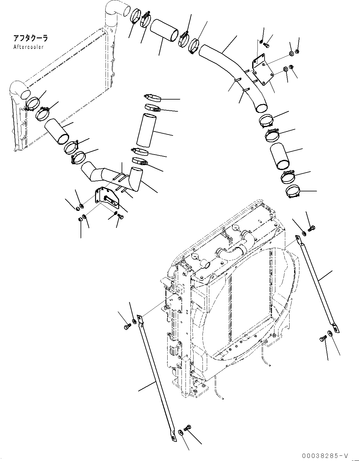 Excavators Komatsu / PC700LC-8E0 S/N 65001-UP(0000485c) / Cooling System, Sensor and Oil Cooler Tube (#65001-)(C001016 : C0100-001015)