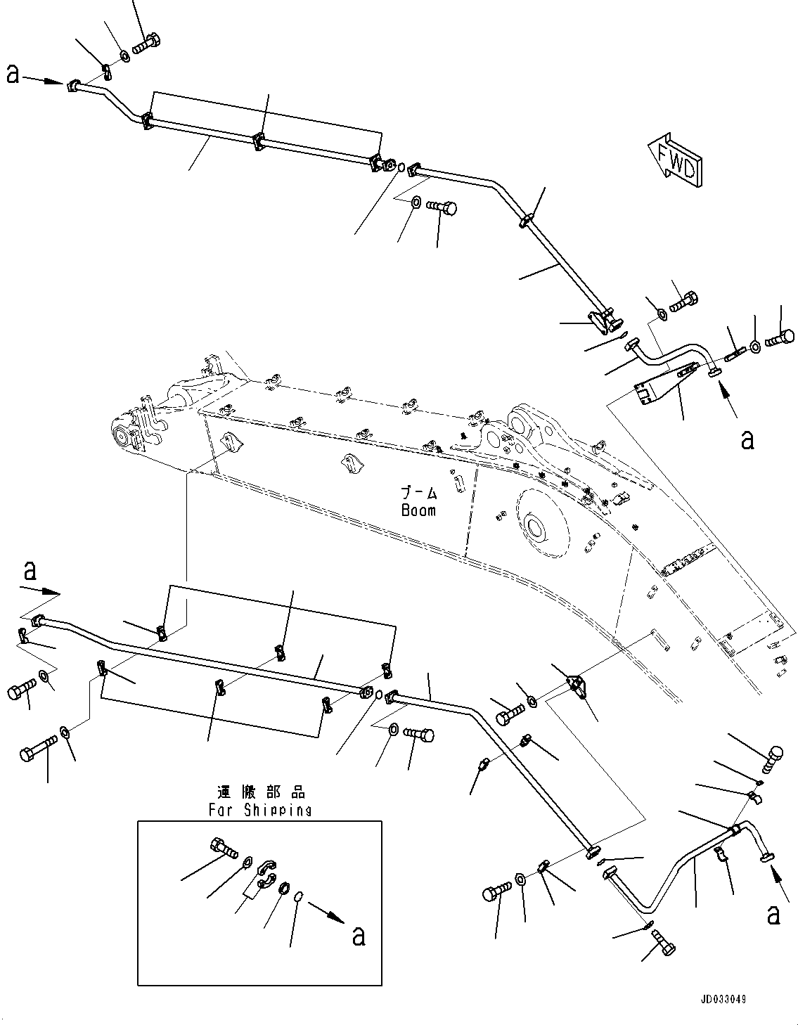 Excavators Komatsu / PC700LC-8E0 S/N 65001-UP(0000485c) / Boom, Additional Piping (#65001-)(T005010 : T1110-007010)