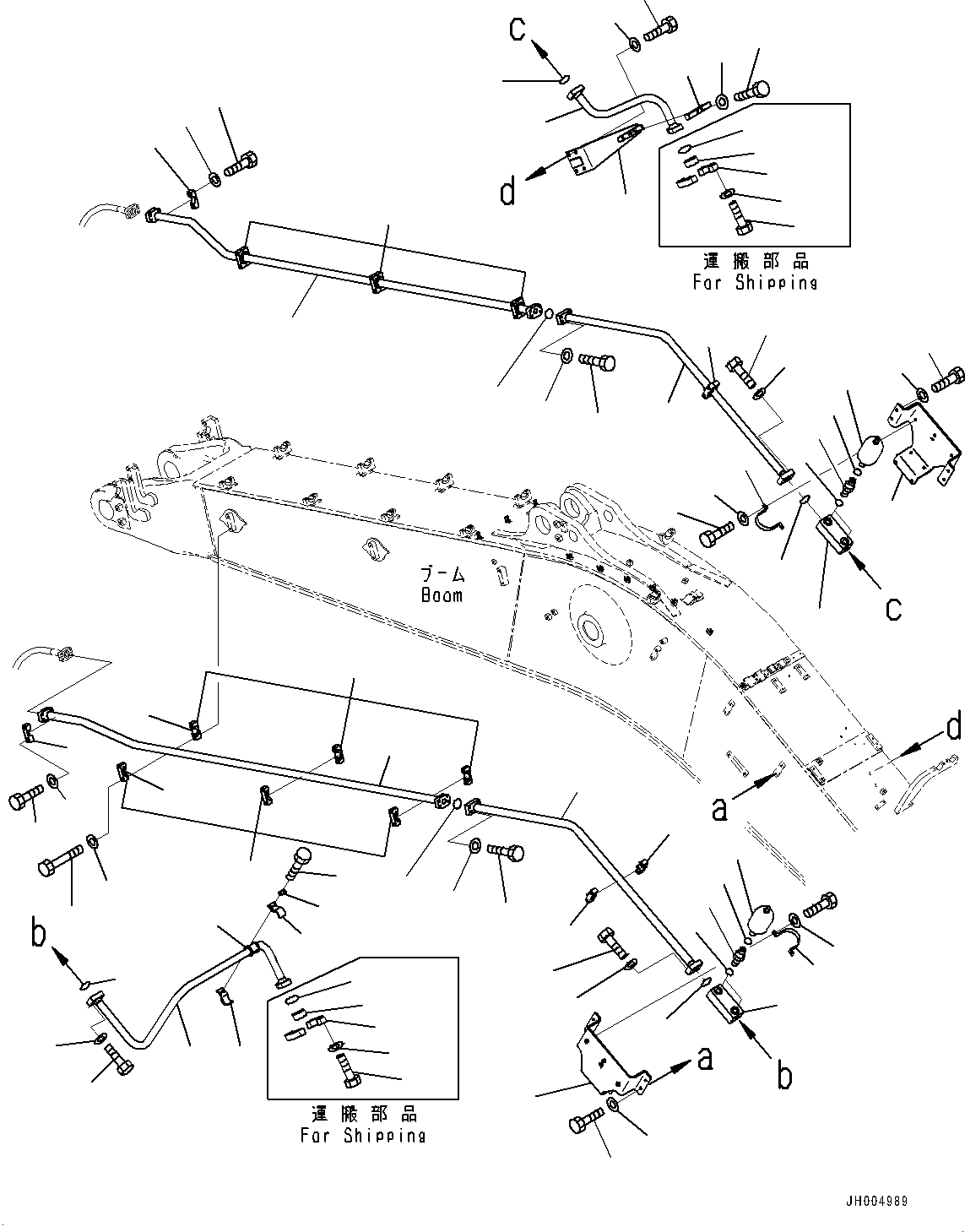 Excavators Komatsu / PC700LC-8E0 S/N 65001-UP(0000485c) / Boom, Additional Piping (#65004-)(T010011 : T1110-003010A)