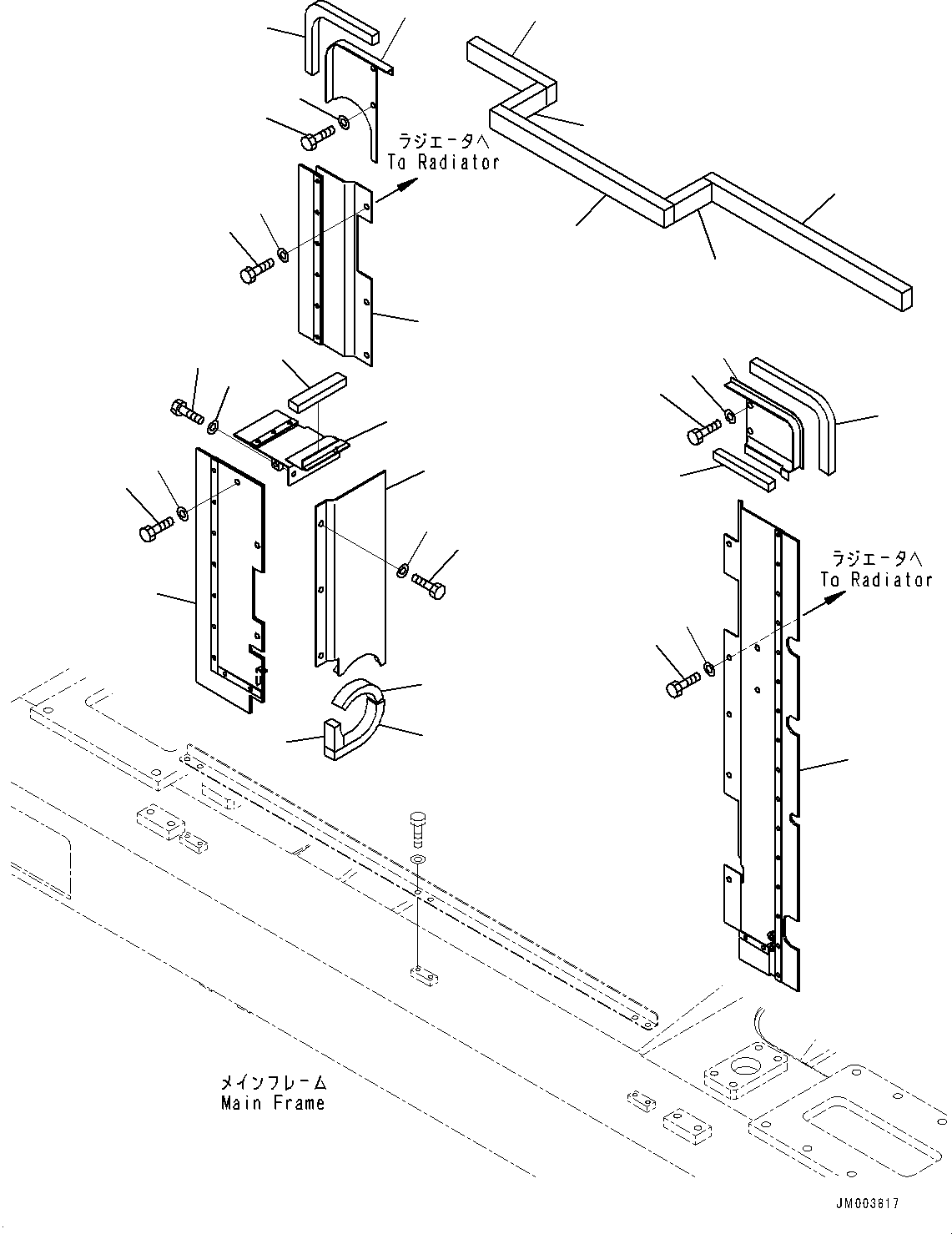 Dump Trucks Komatsu / HD405-7 S/N 7594-UP(0000492c) / Radiator, Mounting Parts (#7754-)(C001003 : C0110-005003)