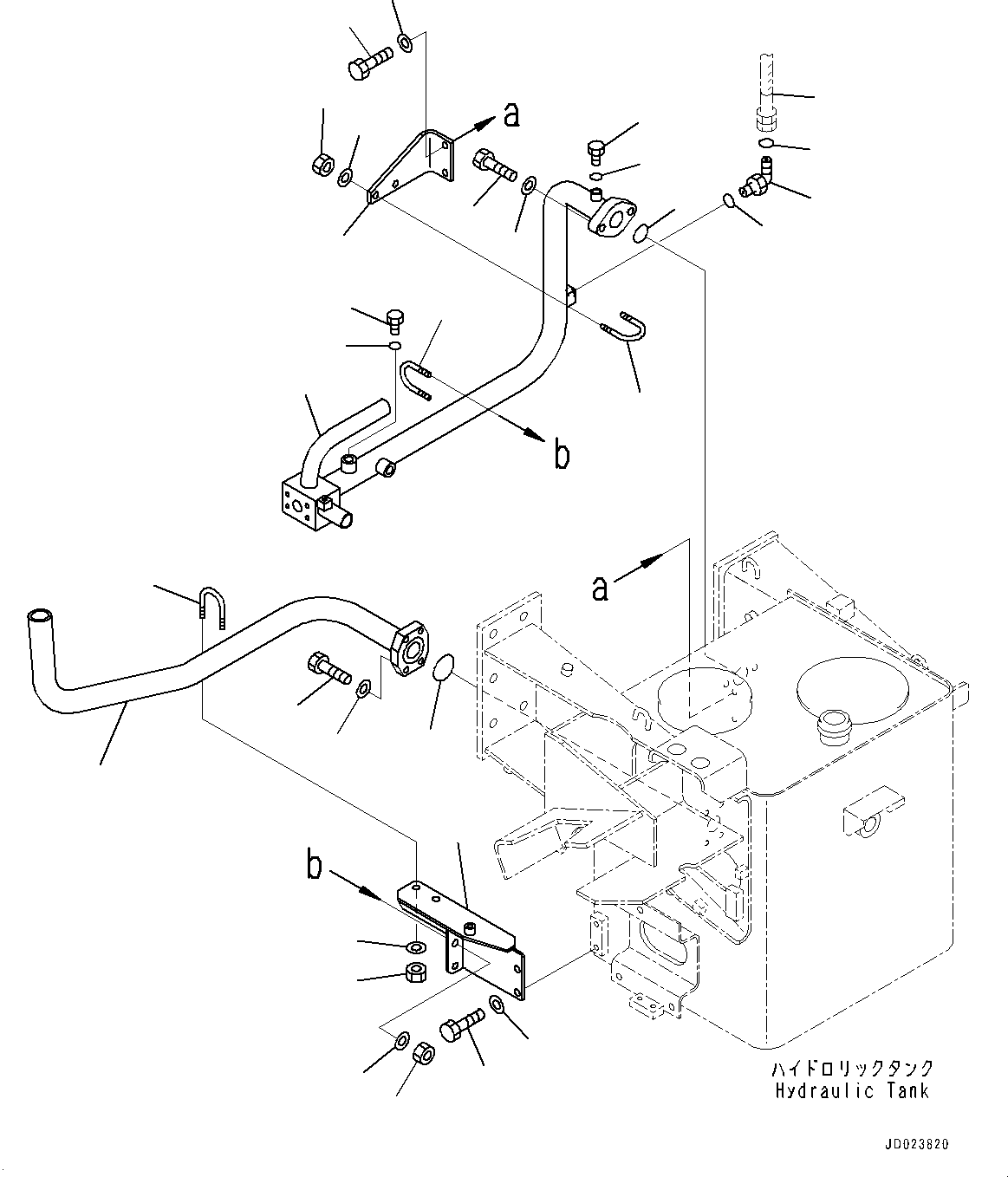 Dump Trucks Komatsu / HD405-7 S/N 7594-UP(0000492c) / Hydraulic Pump, Hydraulic Tank Piping (#7590-)(H008002 : H0150-014002)