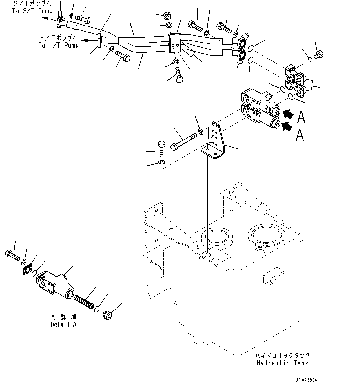 Dump Trucks Komatsu / HD405-7 S/N 7594-UP(0000492c) / Hydraulic Tank, Hydraulic Piping (1/3) (#7590-7757)(H007004 : H0150-003004)