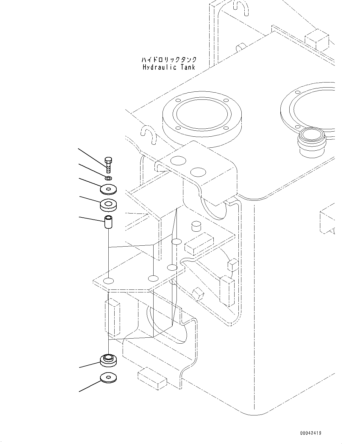 Dump Trucks Komatsu / HD405-7 S/N 7594-UP(0000492c) / Hydraulic Tank, Mounting Parts (1/2) (#7590-7757)(H007006 : H0150-003006)