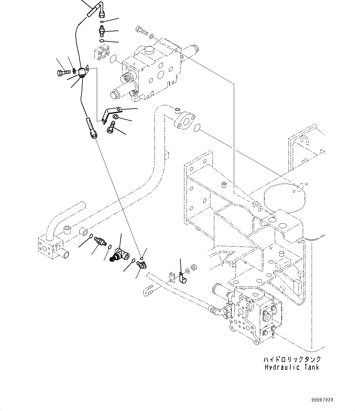 Dump Trucks Komatsu / HD405-7 S/N 7594-UP(0000492c) / Hydraulic Pump, Emergency Body Down Valve Piping (#7590-)(H008015 : H0150-014015)