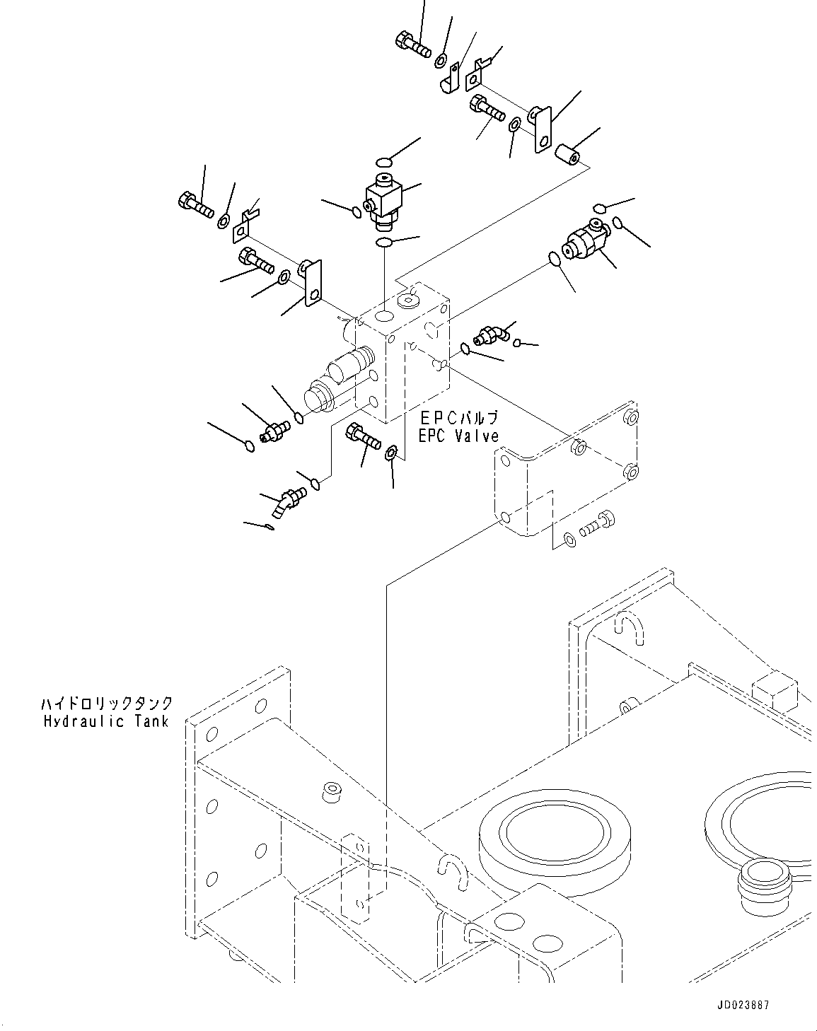 Dump Trucks Komatsu / HD405-7 S/N 7594-UP(0000492c) / Hydraulic Tank, EPC Valve to Hydraulic Tank (2/2) (#7590-7757)(H007018 : H0150-003018)