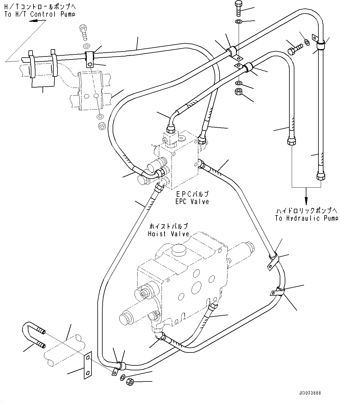 Dump Trucks Komatsu / HD405-7 S/N 7594-UP(0000492c) / Hydraulic Tank, Hydraulic Piping (3/3) (#7758-)(H003019 : H0150-006019)