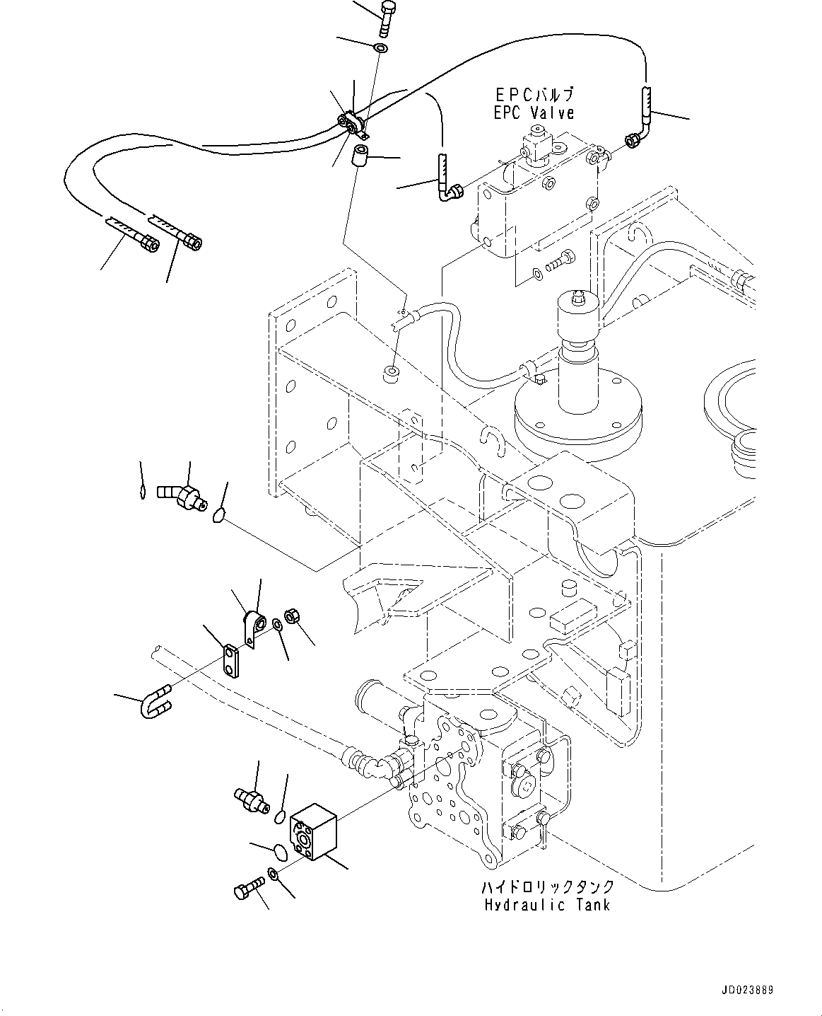 Dump Trucks Komatsu / HD405-7 S/N 7594-UP(0000492c) / Hydraulic Tank, Emergency Steering Piping (#7590-)(H005020 : H0150-010020)