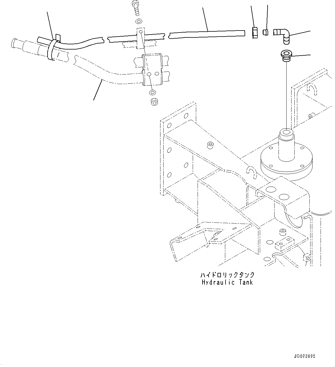 Dump Trucks Komatsu / HD405-7 S/N 7594-UP(0000492c) / Hydraulic Tank, Breather Piping (#7590-7757)(H007024 : H0150-003024)