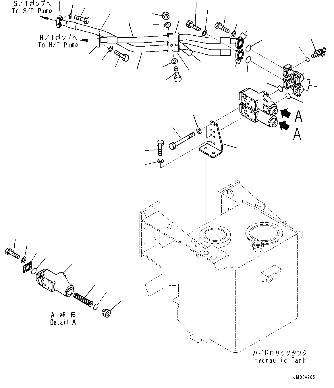 Dump Trucks Komatsu / HD405-7 S/N 7594-UP(0000492c) / Hydraulic Pump, Hydraulic Piping (1/3) (#7590-)(H008004 : H0150-014004)