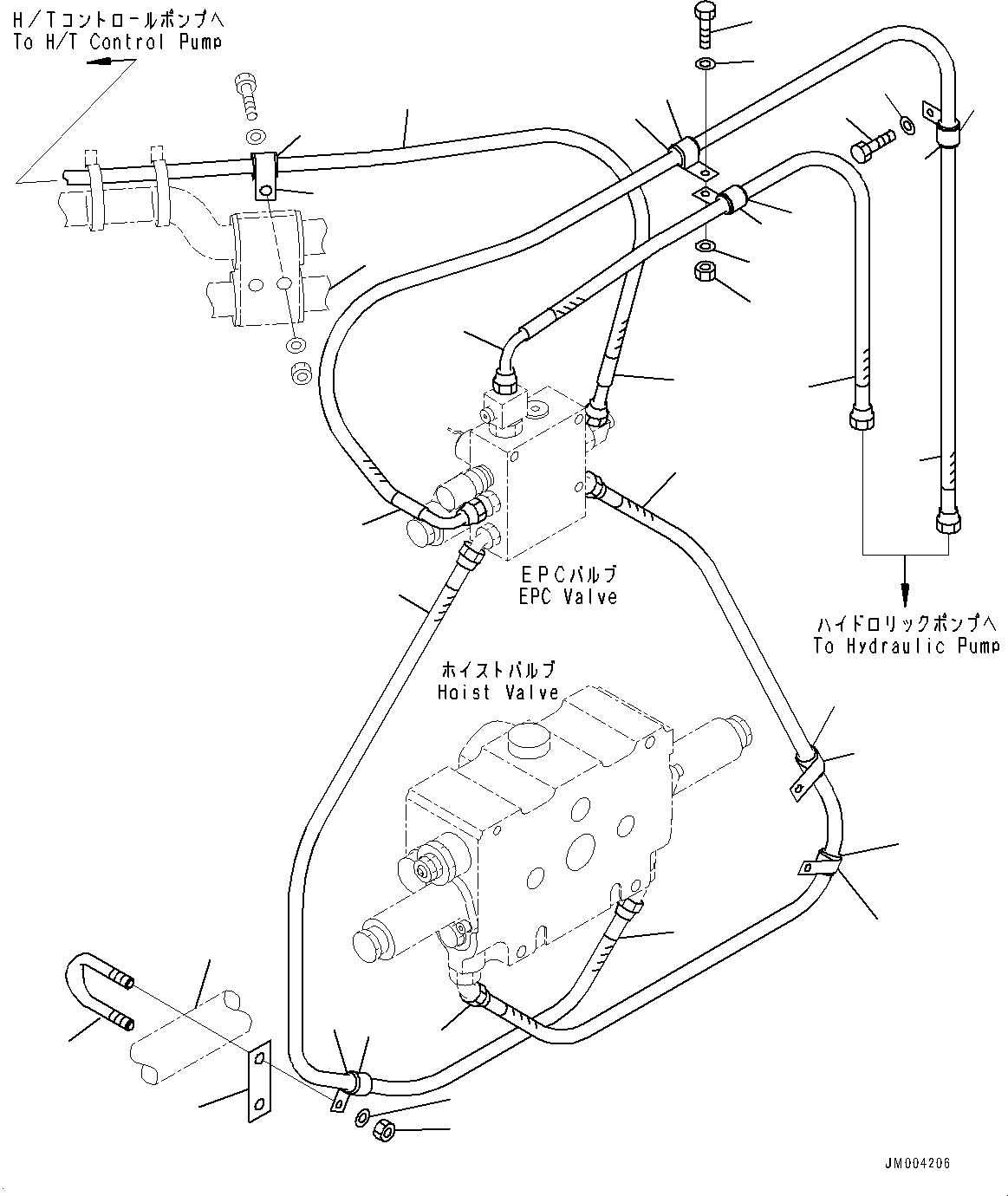 Dump Trucks Komatsu / HD405-7 S/N 7594-UP(0000492c) / Hydraulic Tank, Hydraulic Piping (3/3) (#7590-)(H005019 : H0150-010019)