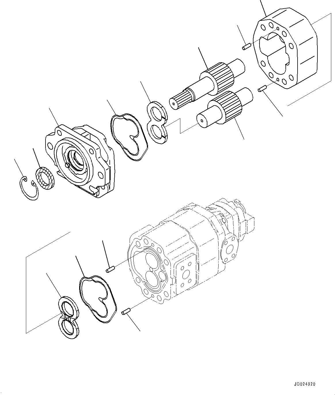 Dump Trucks Komatsu / HD405-7 S/N 7594-UP(0000492c) / Hydraulic Pump, Inner Parts, Steering and Hoist Pump (1/3) (#7590-)(H009005 : H0210-001005)