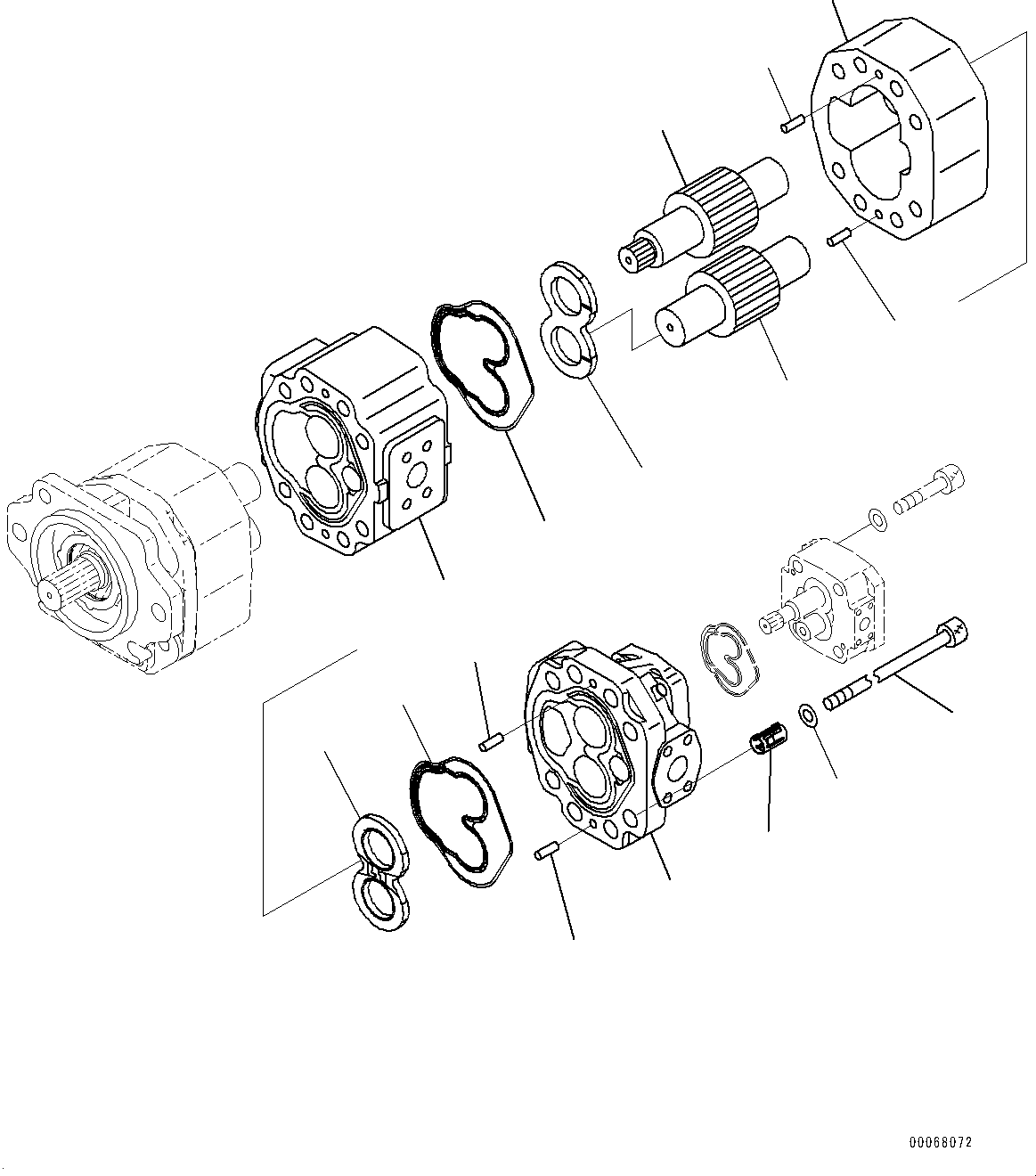 Dump Trucks Komatsu / HD405-7 S/N 7594-UP(0000492c) / Hydraulic Pump, Inner Parts, Steering and Hoist Pump (2/3) (#7590-)(H009006 : H0210-001006)