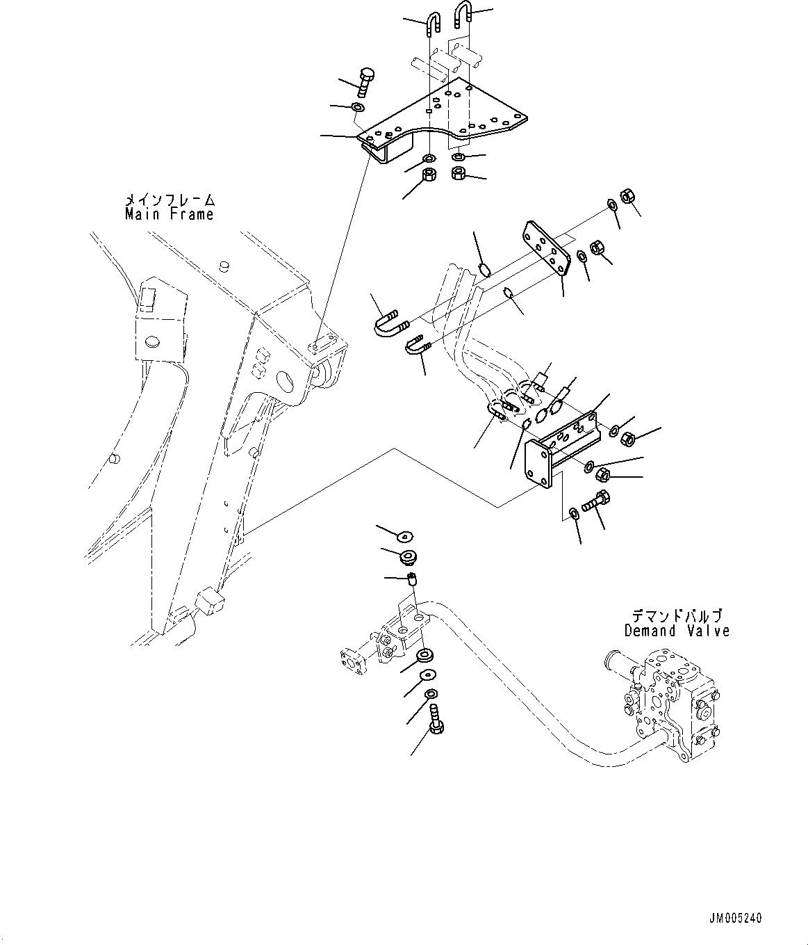 Dump Trucks Komatsu / HD405-7 S/N 7594-UP(0000492c) / Hydraulic Piping, Hoist Cylinder Piping (#7590-)(H010009 : H3410-001009)
