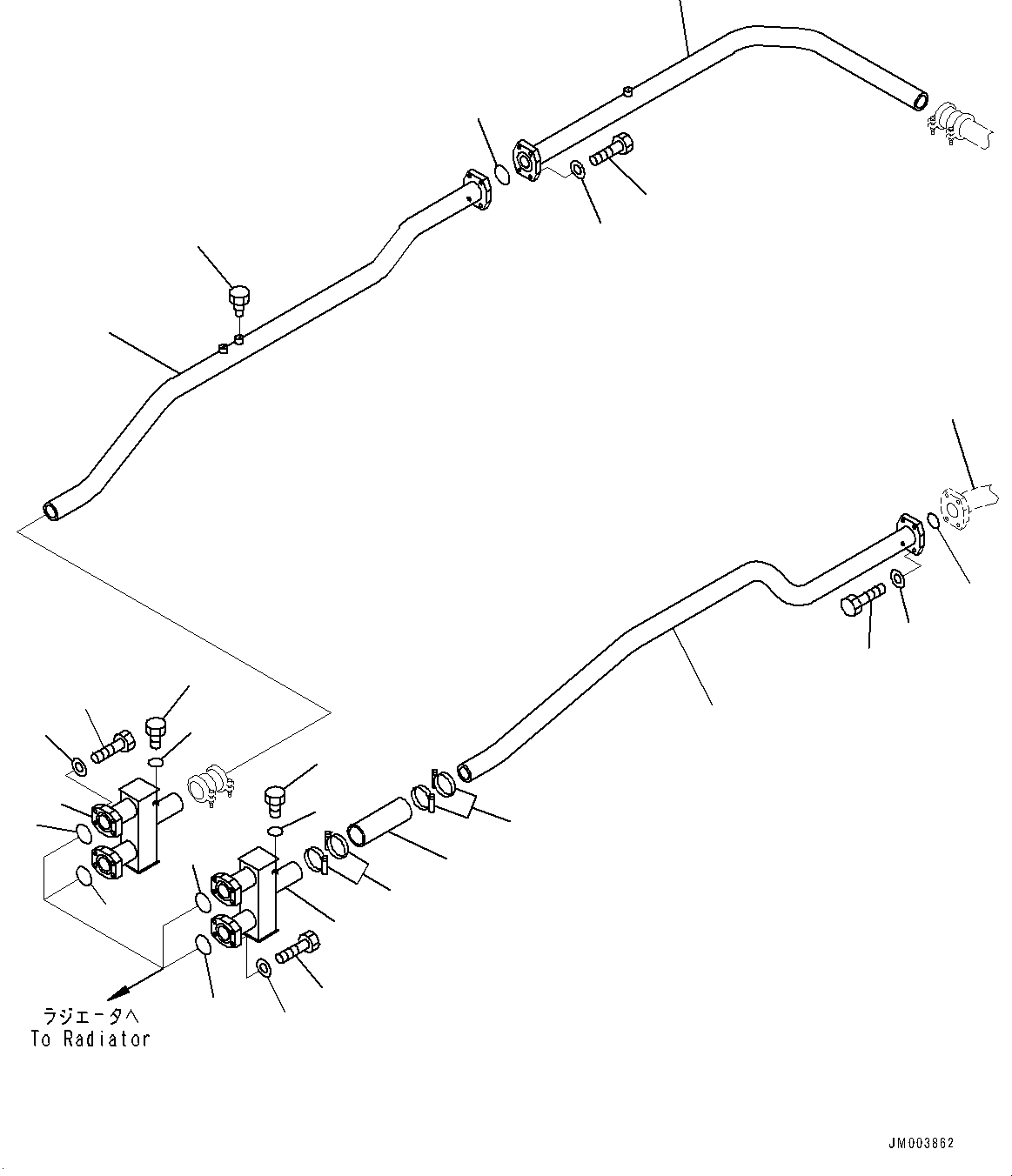 Dump Trucks Komatsu / HD405-7 S/N 7594-UP(0000492c) / Brake Oil Cooling Piping, Piping (2/2) (#7758-7773)(H012004 : H3511-002003)