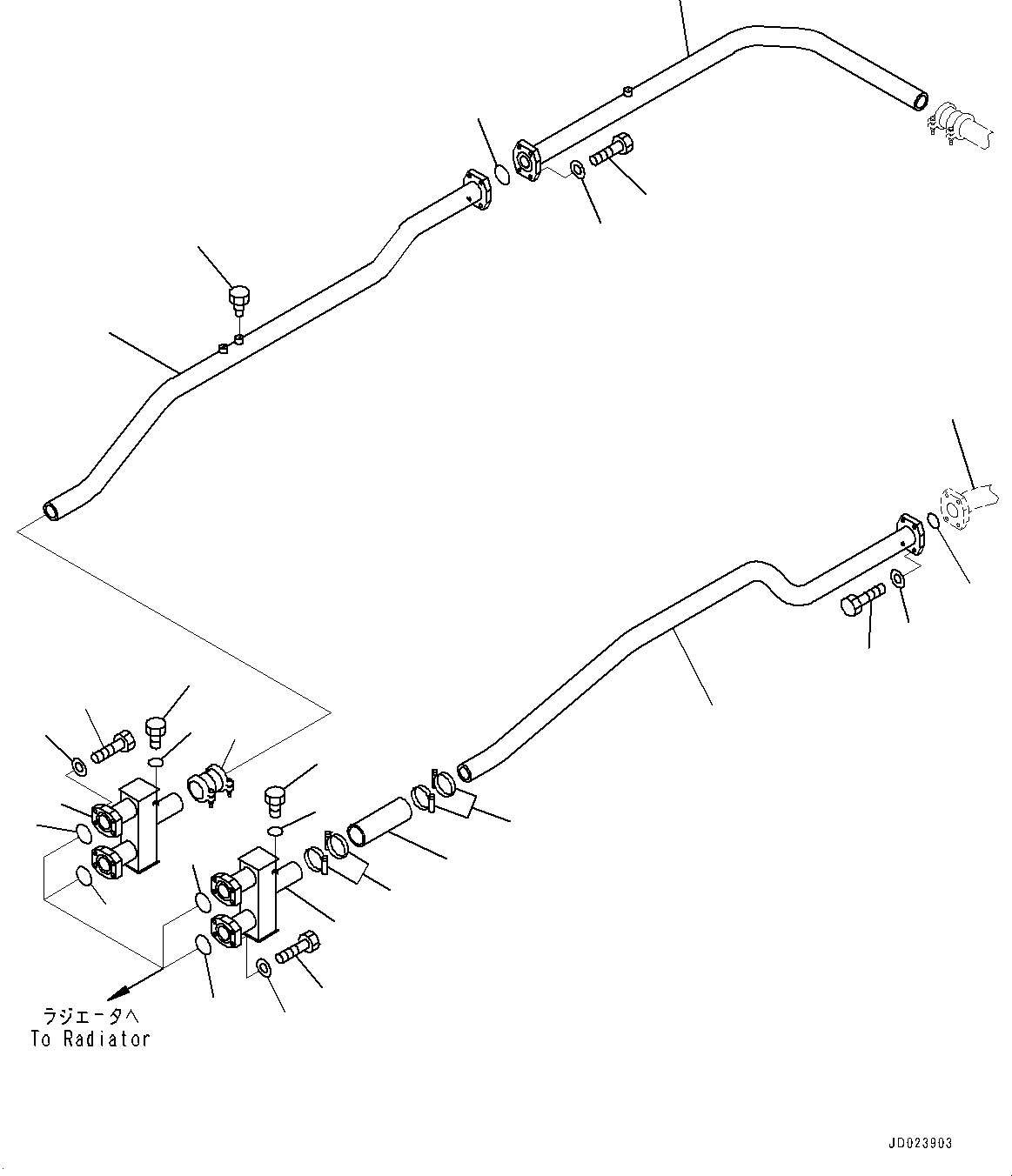 Dump Trucks Komatsu / HD405-7 S/N 7594-UP(0000492c) / Brake Oil Cooling Piping, Piping (2/2) (#7774-)(H012005 : H3511-002003A)
