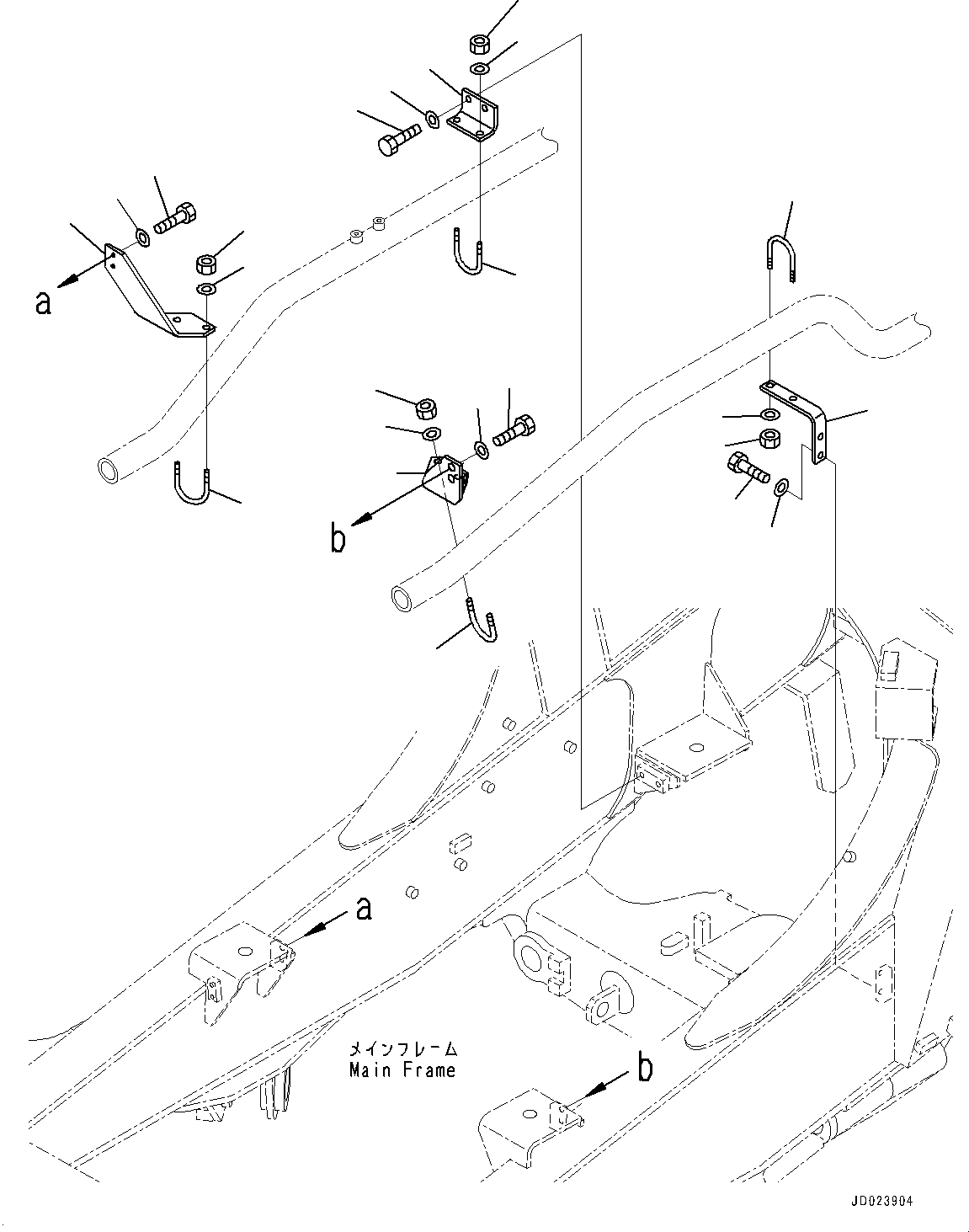 Dump Trucks Komatsu / HD405-7 S/N 7594-UP(0000492c) / Brake Oil Cooling Piping, Bracket (#7590-7757)(H013004 : H3511-001004)
