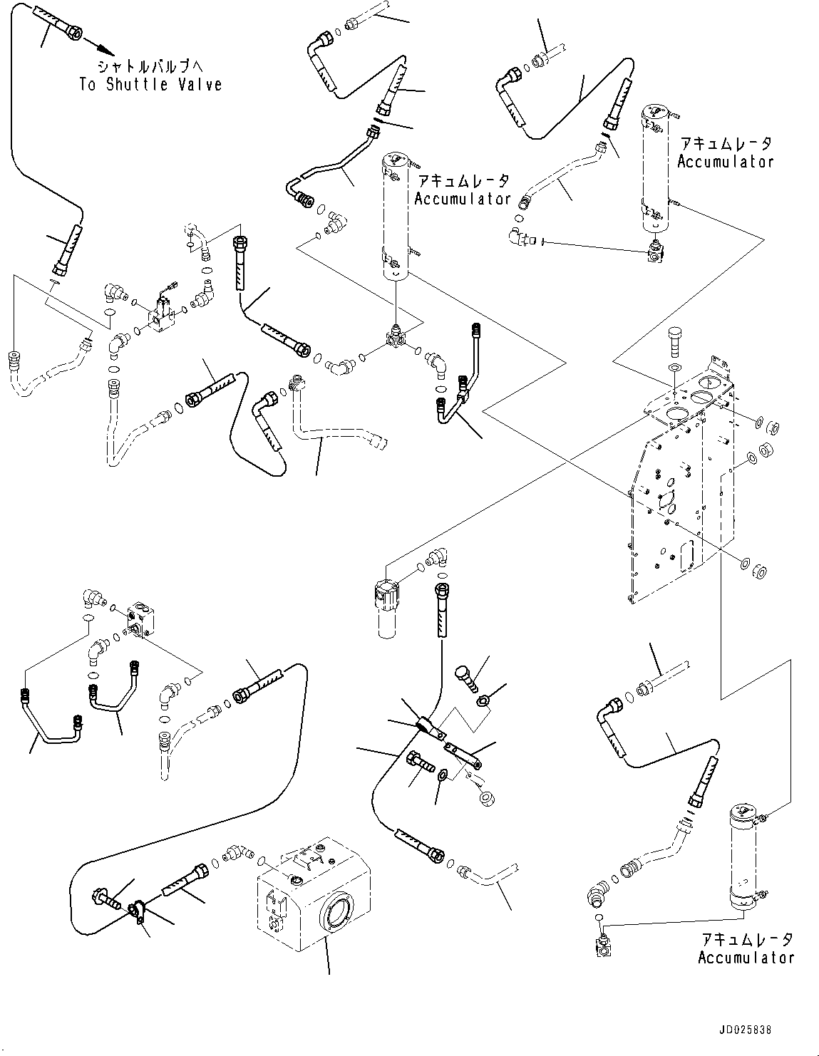 Dump Trucks Komatsu / HD405-7 S/N 7594-UP(0000492c) / Brake Piping, Battery Box (#7590-)(H015018 : H3540-001015)