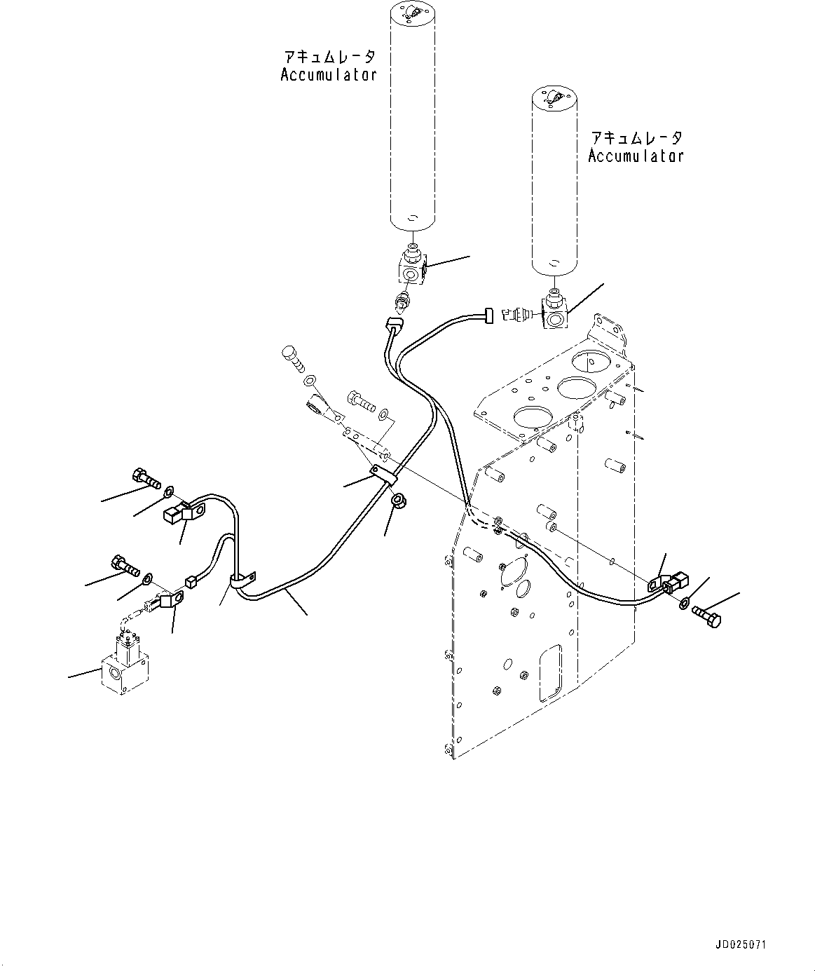 Dump Trucks Komatsu / HD405-7 S/N 7594-UP(0000492c) / Brake Piping, Slack Adjuster Piping (#7590-)(H015022 : H3540-001019)