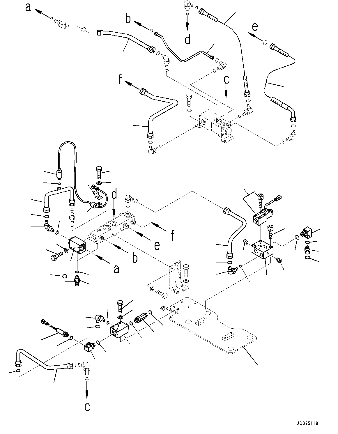 Dump Trucks Komatsu / HD405-7 S/N 7594-UP(0000492c) / Brake Piping, Piping (3/4) (#7590-)(H017029 : H3540-004026)