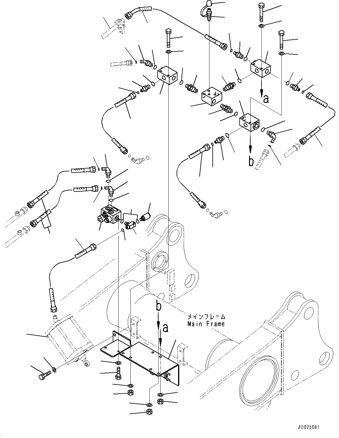 Dump Trucks Komatsu / HD405-7 S/N 7594-UP(0000492c) / Brake Piping, Parking Brake Valve (#7590-)(H017021 : H3540-004018)