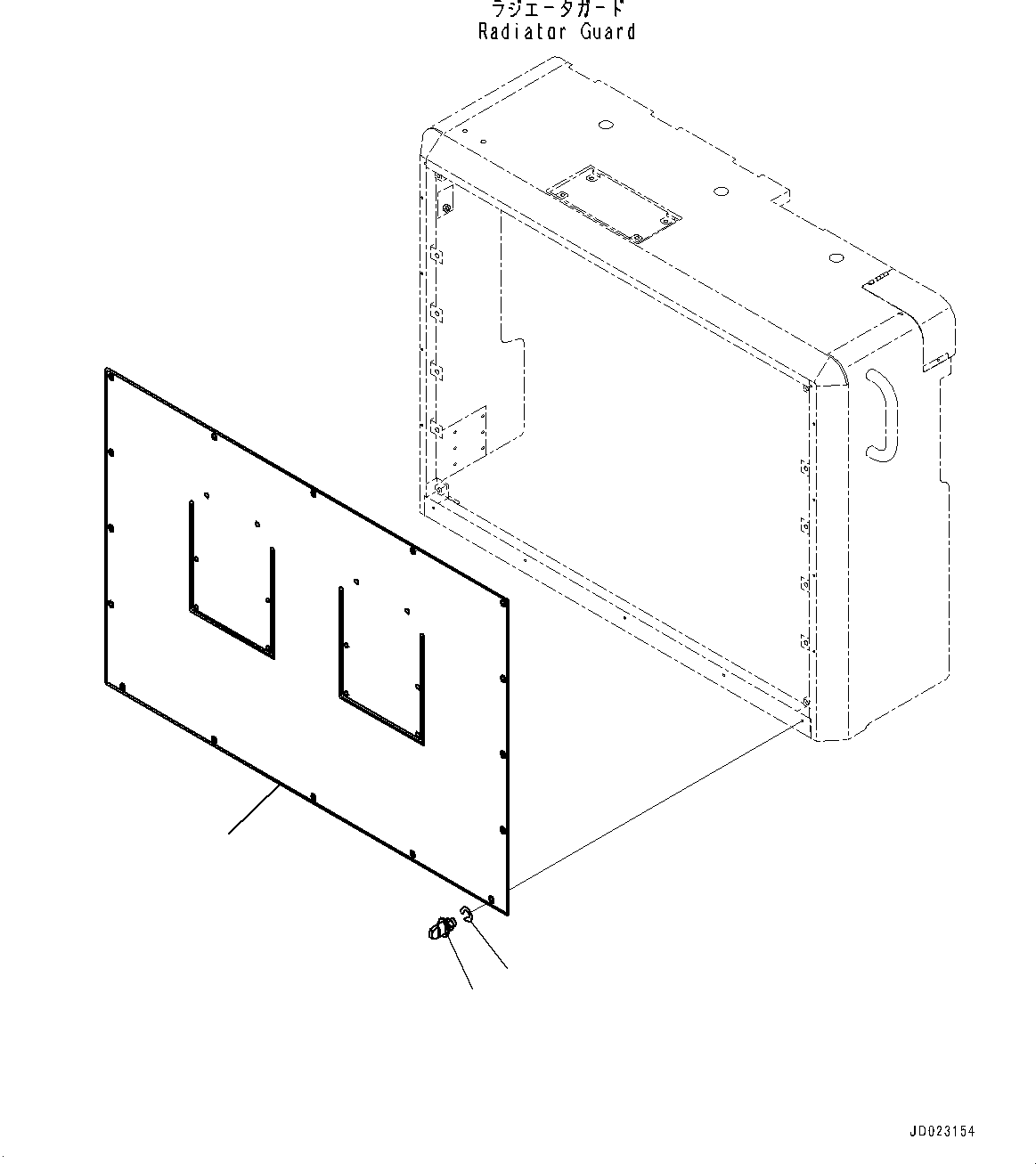 Komatsu parts book diagram for HD405-7 S/N 7594-UP: RADIATOR CURTAIN (#7590-)