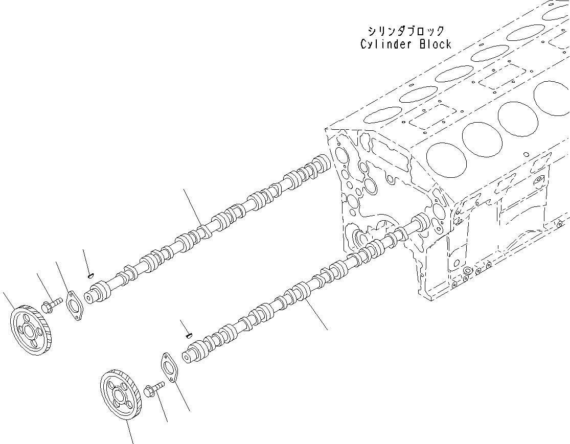 Engines Komatsu / SAA12V140E-3B S/N 502254-505076 (For HD785-7)(0000502C) / Camshaft (#502254-)(B002001 : A2410-001001)