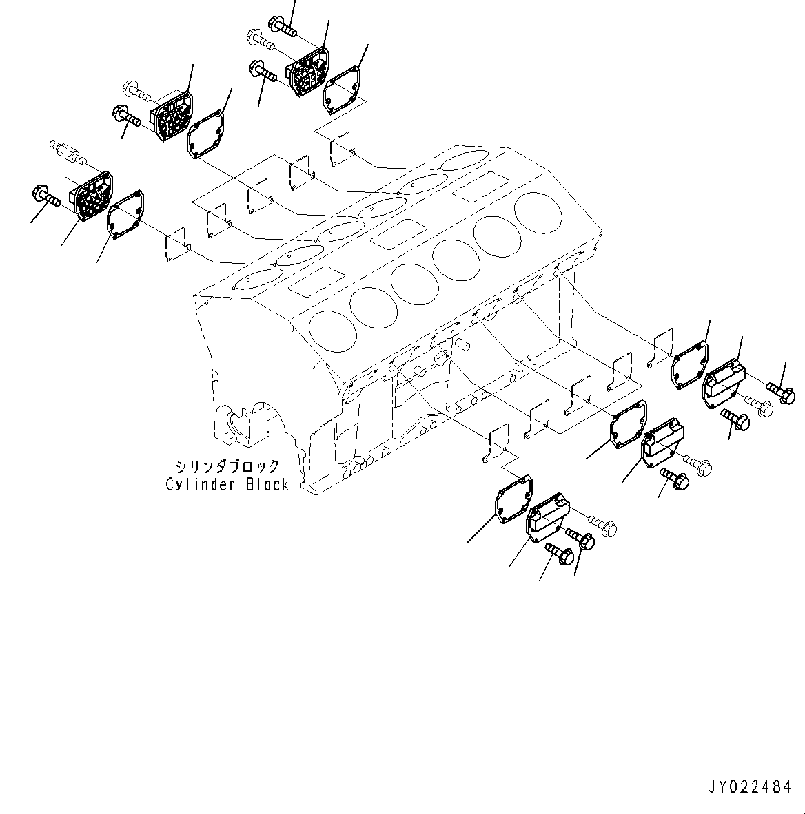 Engines Komatsu / SAA12V140E-3B S/N 502254-505076 (For HD785-7)(0000502C) / Cam Follower Cover (#502254-)(B004001 : A2060-001001)