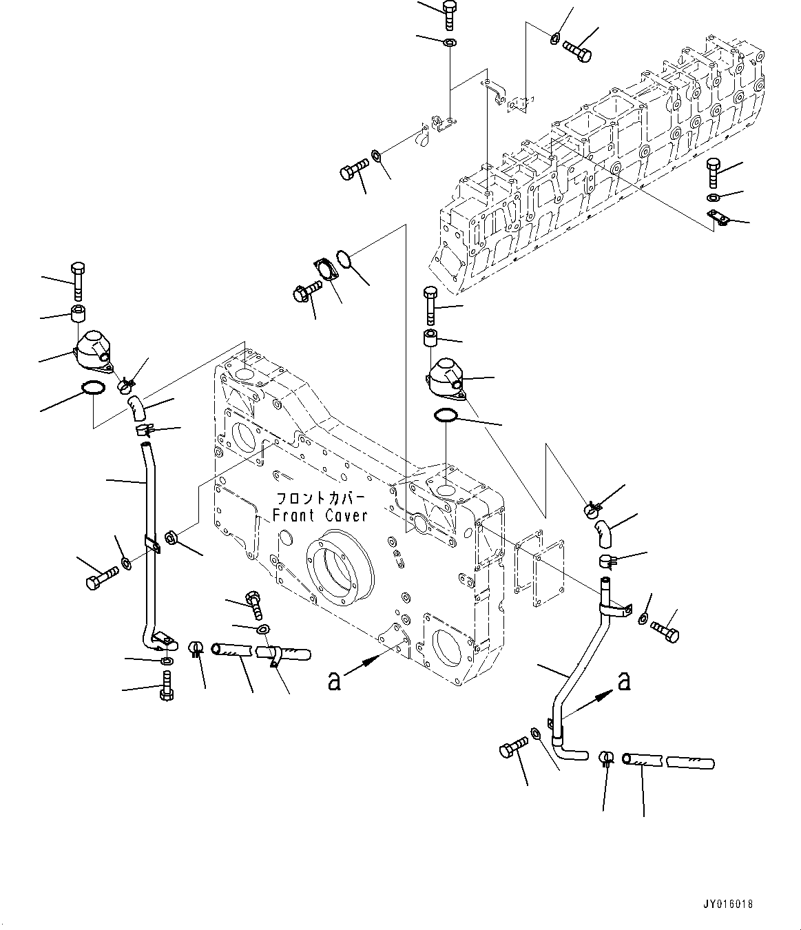 Engines Komatsu / SAA12V140E-3B S/N 502254-505076 (For HD785-7)(0000502C) / Front Gear Train Case, Breather (#502815-)(B007002 : A2041-004002)
