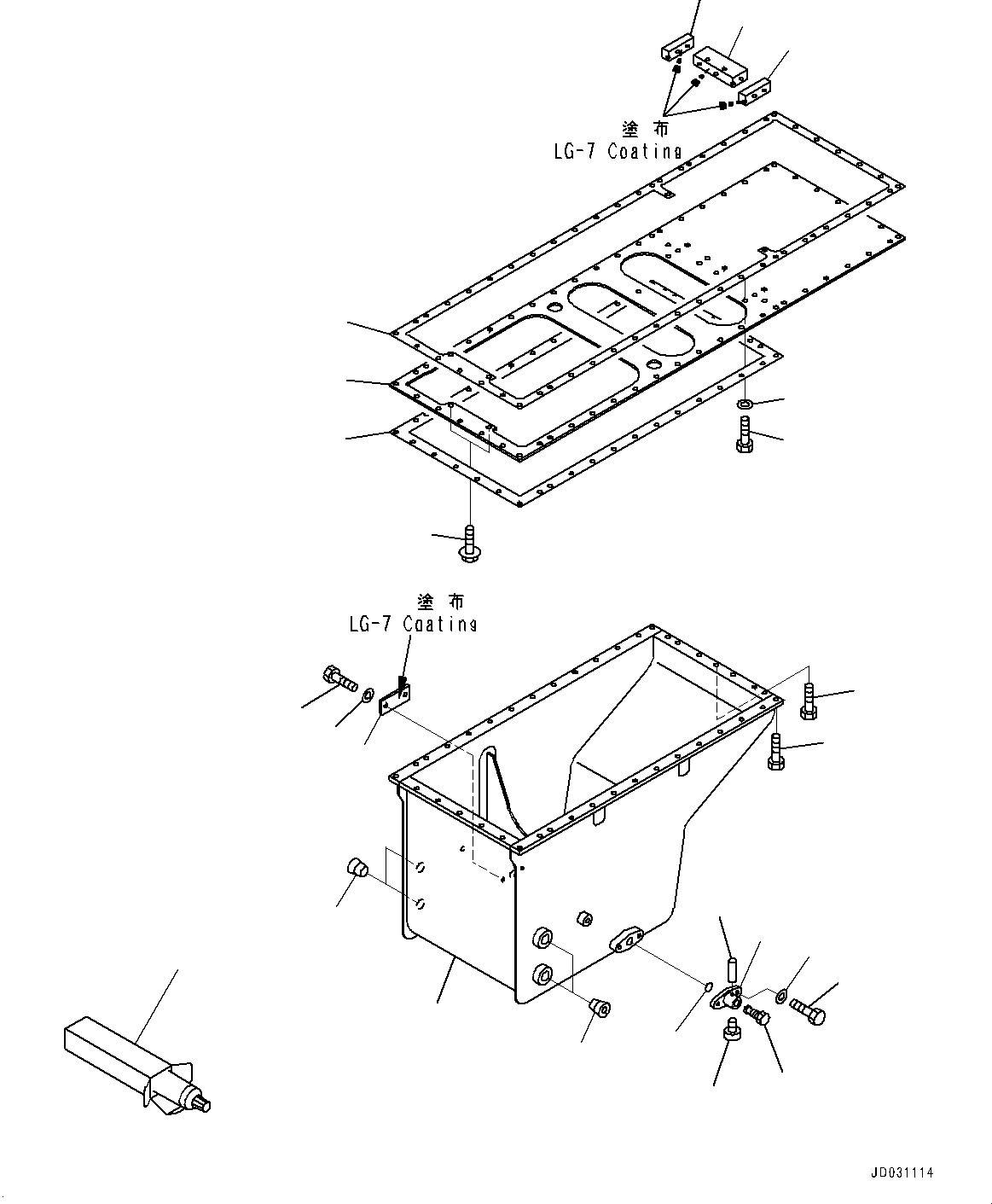 Engines Komatsu / SAA12V140E-3B S/N 502254-505076 (For HD785-7)(0000502C) / Engine Oil Pan, Oil Pan (#502254-)(B014001 : A2110-001001)