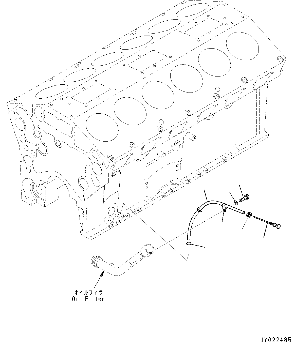 Engines Komatsu / SAA12V140E-3B S/N 502254-505076 (For HD785-7)(0000502C) / Engine Oil Pan, Oil Level Gauge (#502254-)(B015003 : A2110-002003)