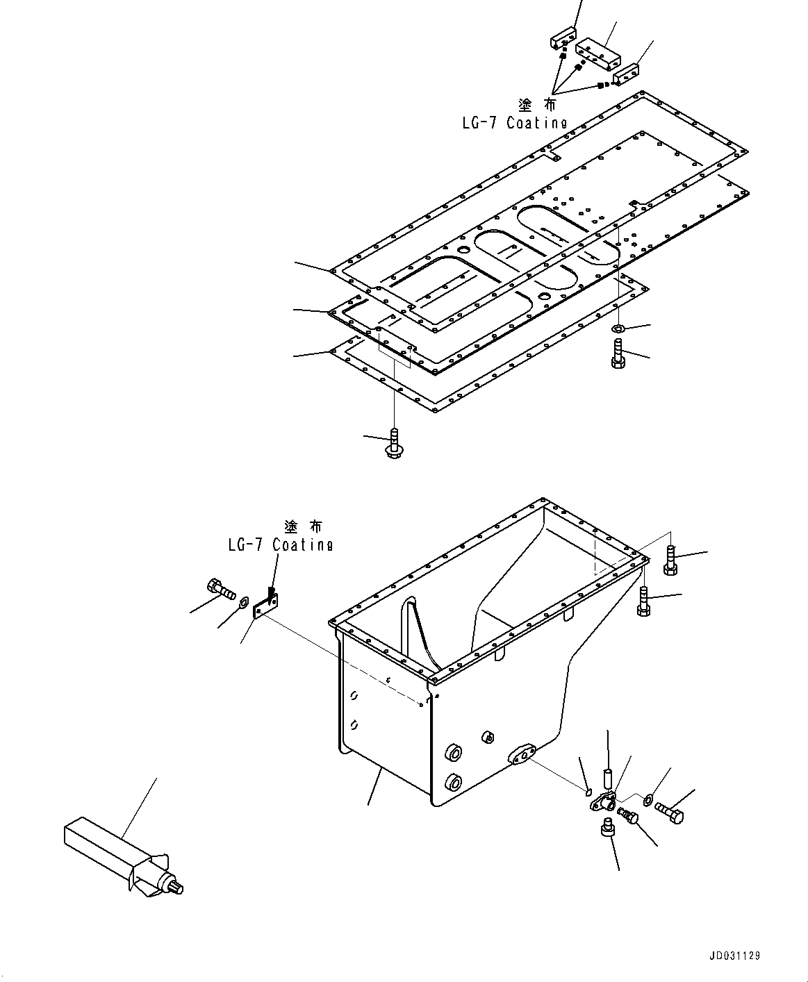 Engines Komatsu / SAA12V140E-3B S/N 502254-505076 (For HD785-7)(0000502C) / Engine Oil Pan, Oil Pan (#502254-)(B015001 : A2110-002001)