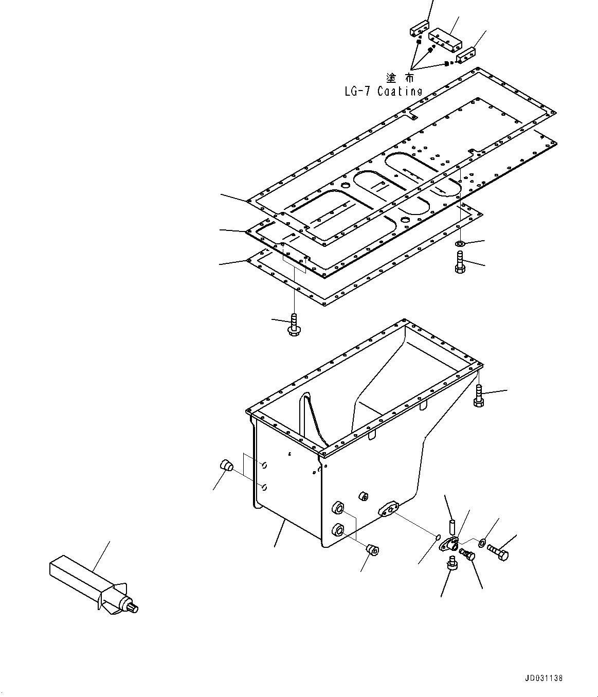 Engines Komatsu / SAA12V140E-3B S/N 502254-505076 (For HD785-7)(0000502C) / Engine Oil Pan, Oil Pan (#502254-)(B016001 : A2110-003001)