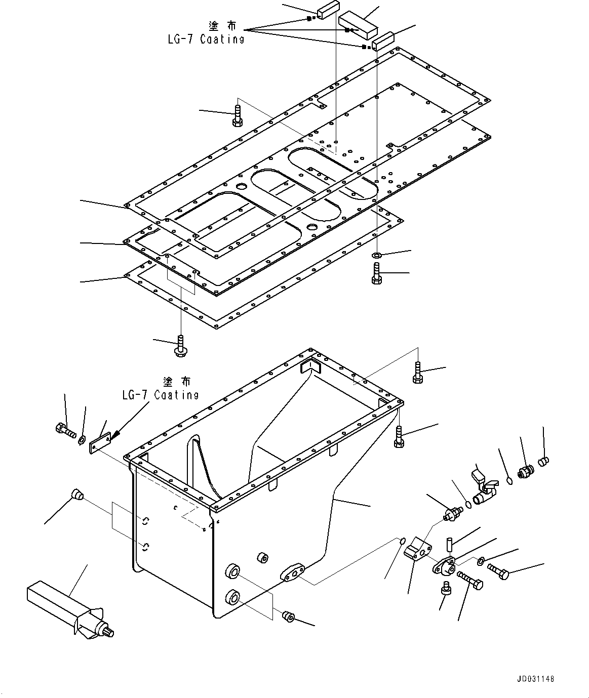 Engines Komatsu / SAA12V140E-3B S/N 502254-505076 (For HD785-7)(0000502C) / Engine Oil Pan, Oil Pan (#502254-)(B017001 : A2110-004001)