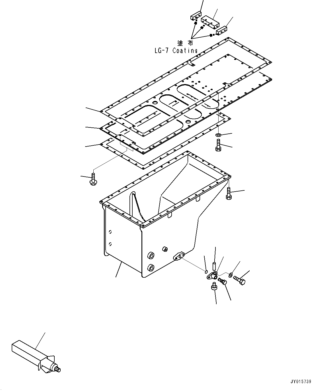Engines Komatsu / SAA12V140E-3B S/N 502254-505076 (For HD785-7)(0000502C) / Engine Oil Pan, Oil Pan (#502396-)(B020001 : A2110-007001)