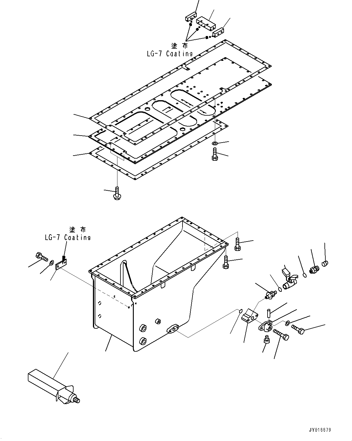 Engines Komatsu / SAA12V140E-3B S/N 502254-505076 (For HD785-7)(0000502C) / Engine Oil Pan, Oil Pan (#503156-)(B021001 : A2110-008001)