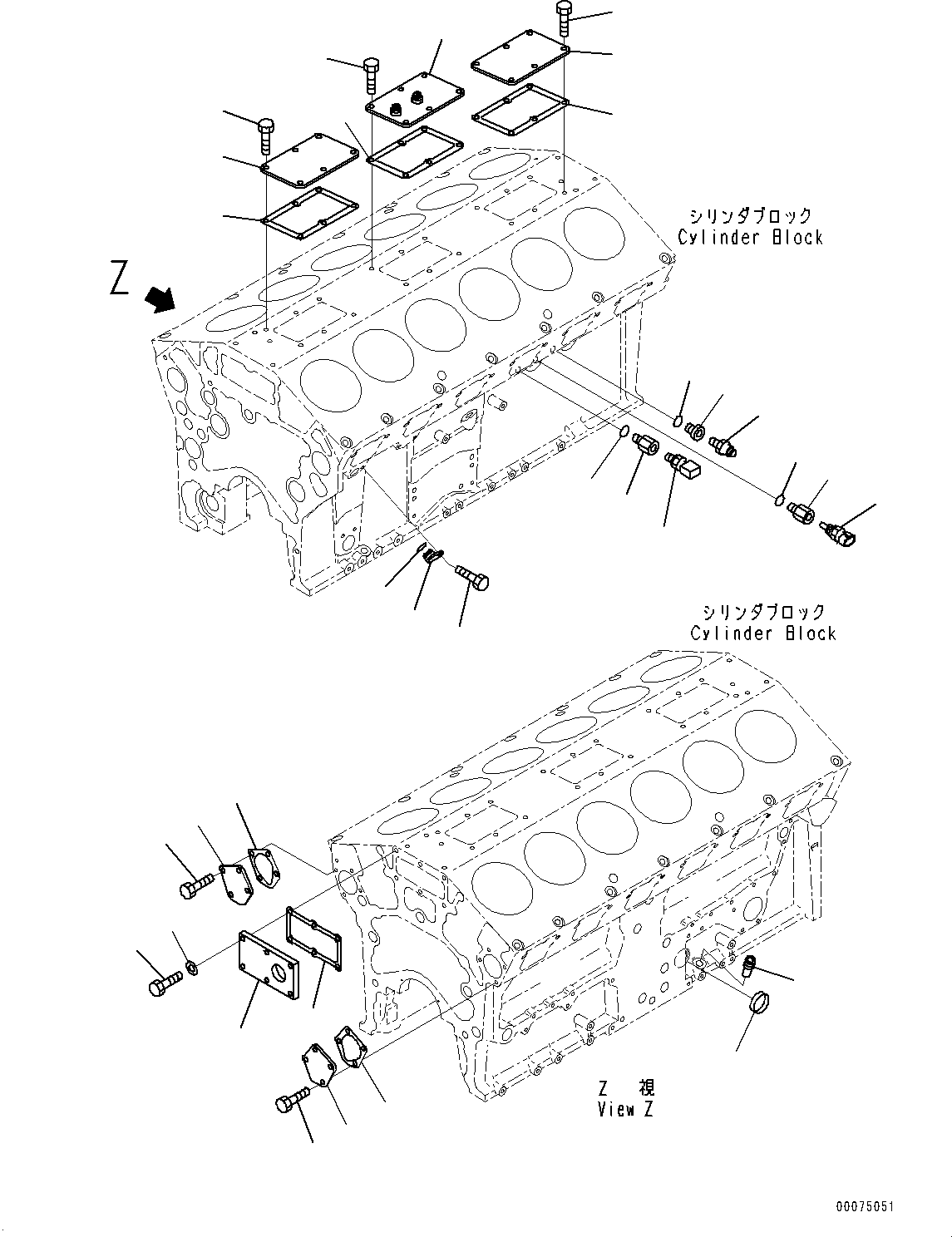 Engines Komatsu / SAA12V140E-3B S/N 502254-505076 (For HD785-7)(0000502C) / Cylinder Block Accessory (#502254-503160)(B028001 : A2011-006001)
